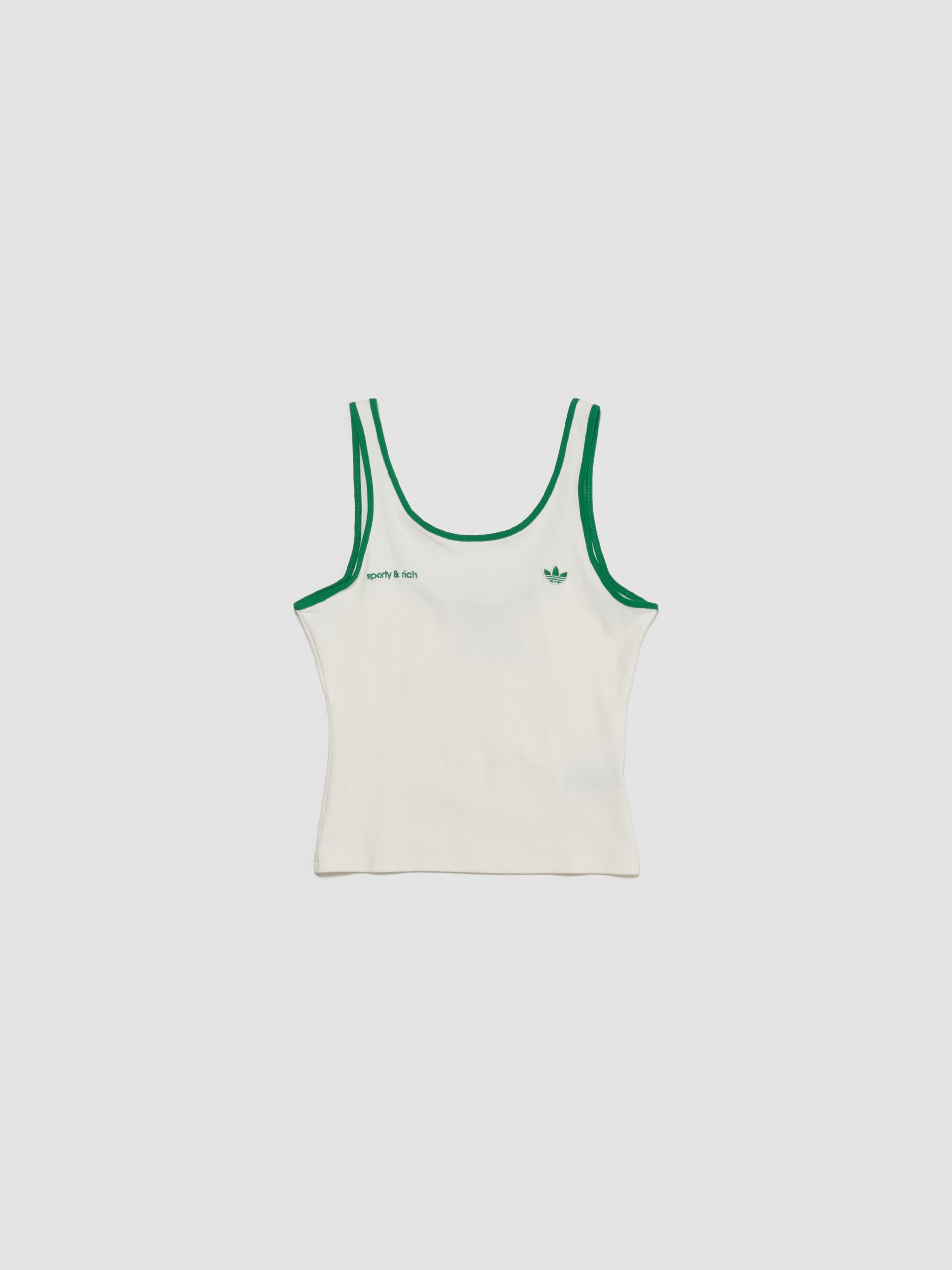 x Sporty & Rich Tank Top in Off White & Green