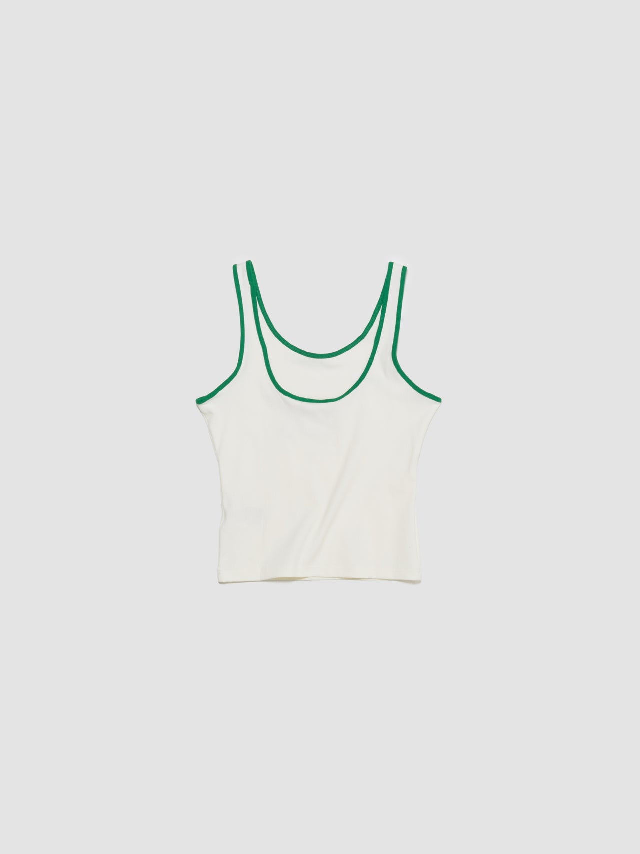 x Sporty & Rich Tank Top in Off White & Green
