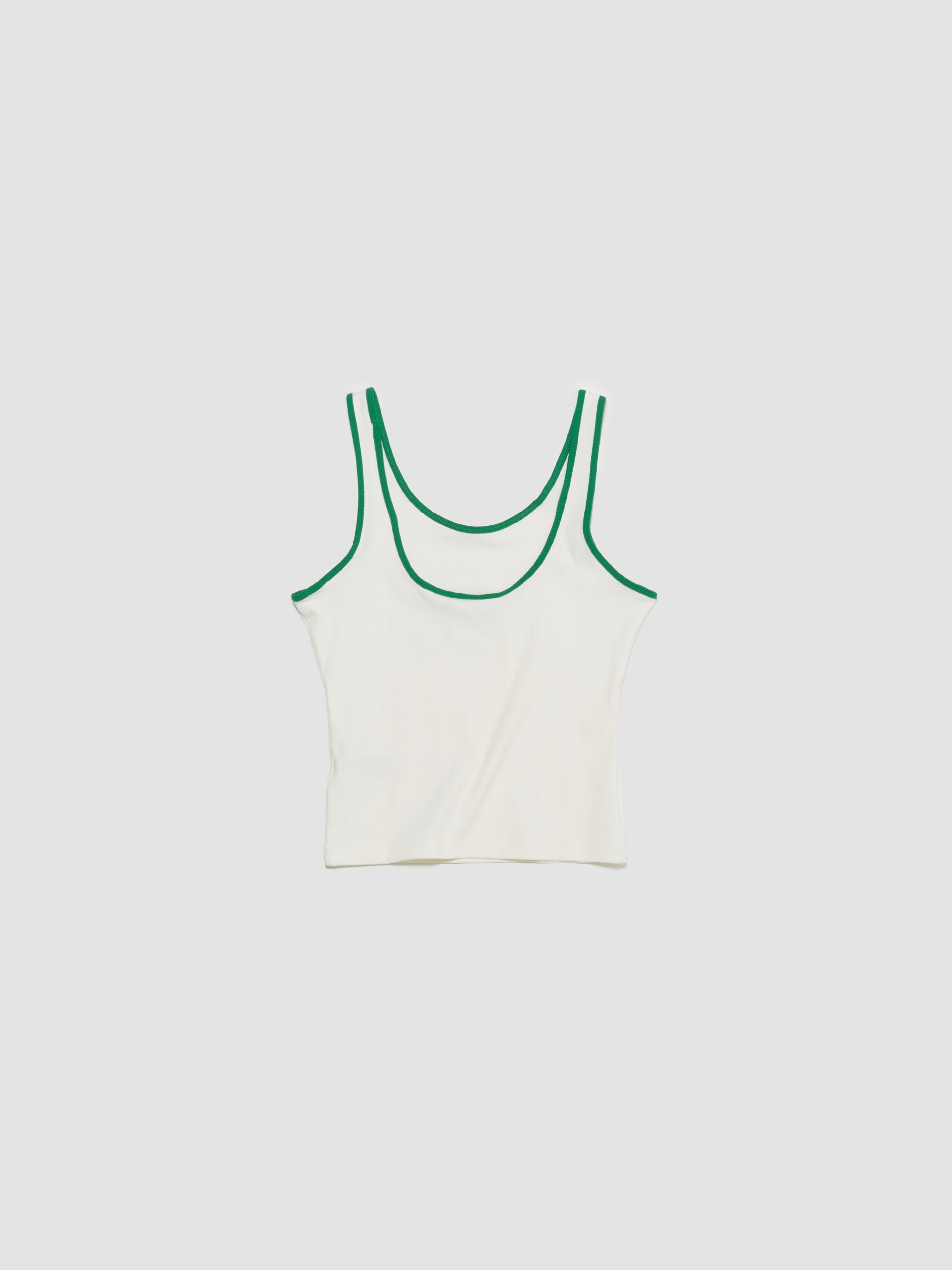 x Sporty & Rich Tank Top in Off White & Green