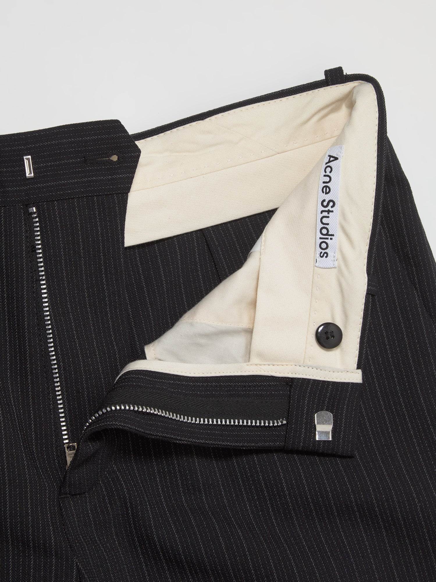 Wool Blend Trousers in Black