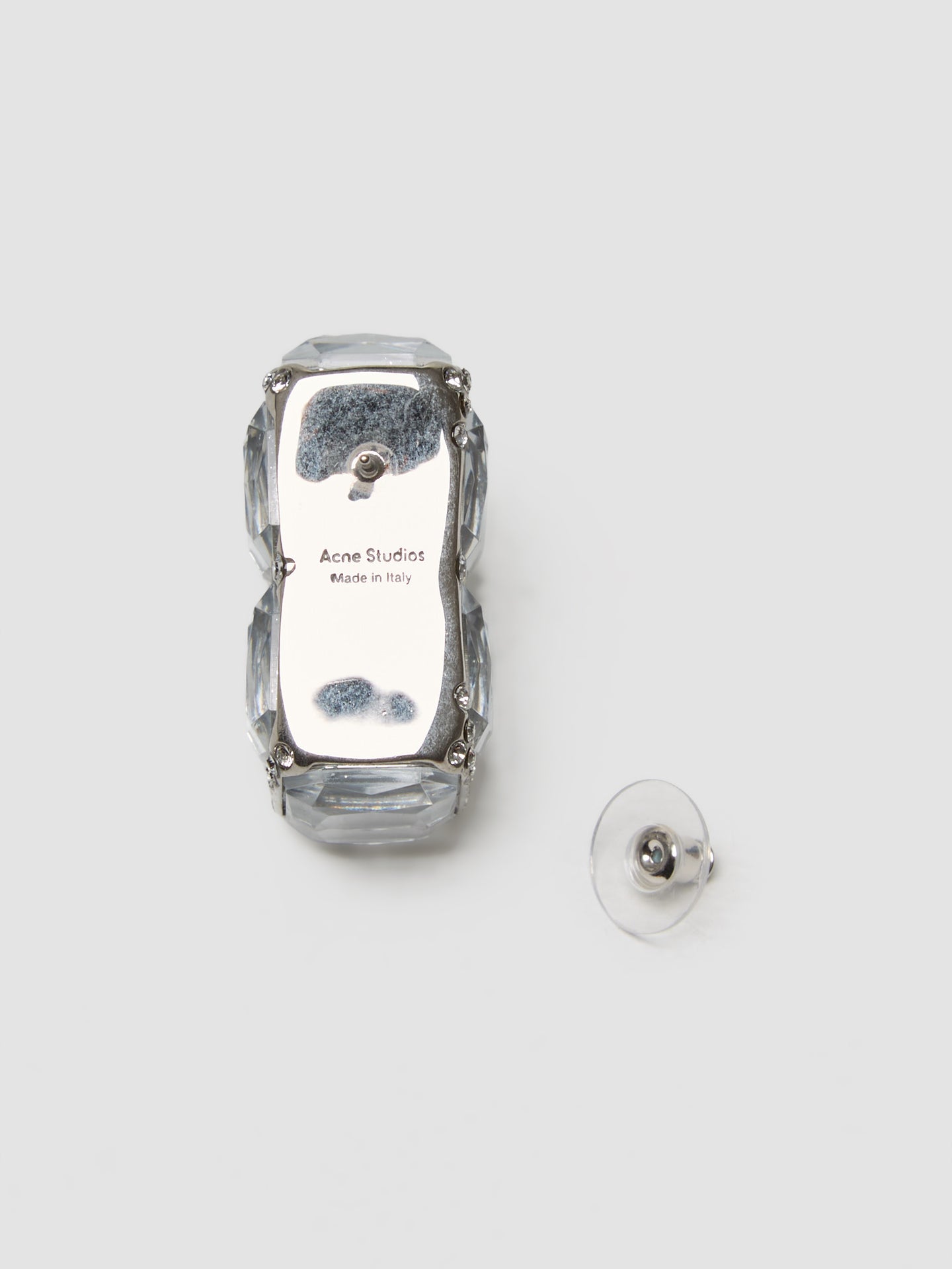 Asymmetric Crystal Earrings in Silver