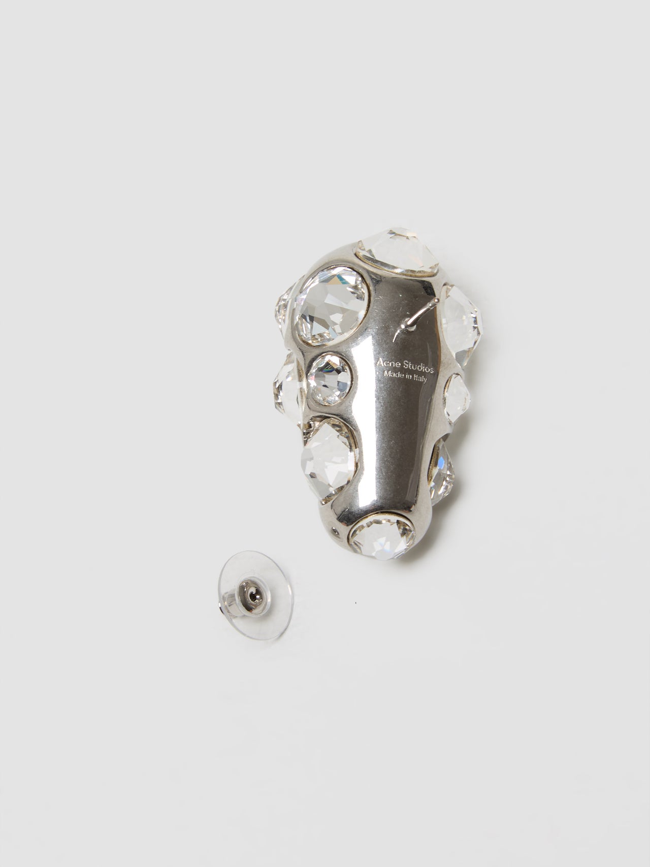 Asymmetric Crystal Earrings in Silver