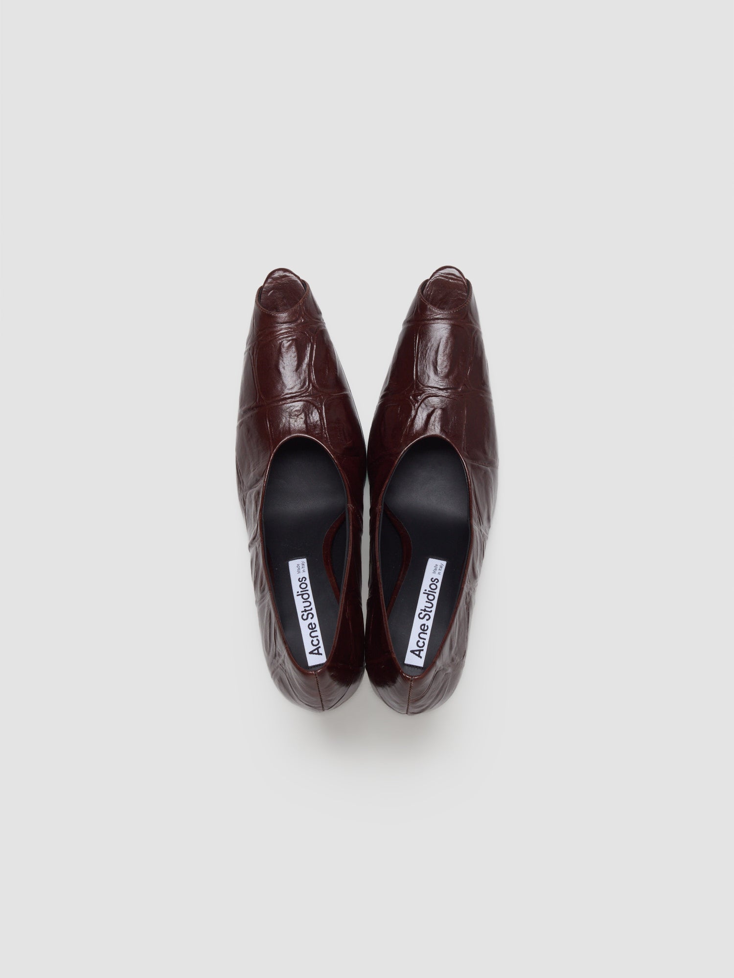 Leather Open Toe Heels in Chocolate Brown