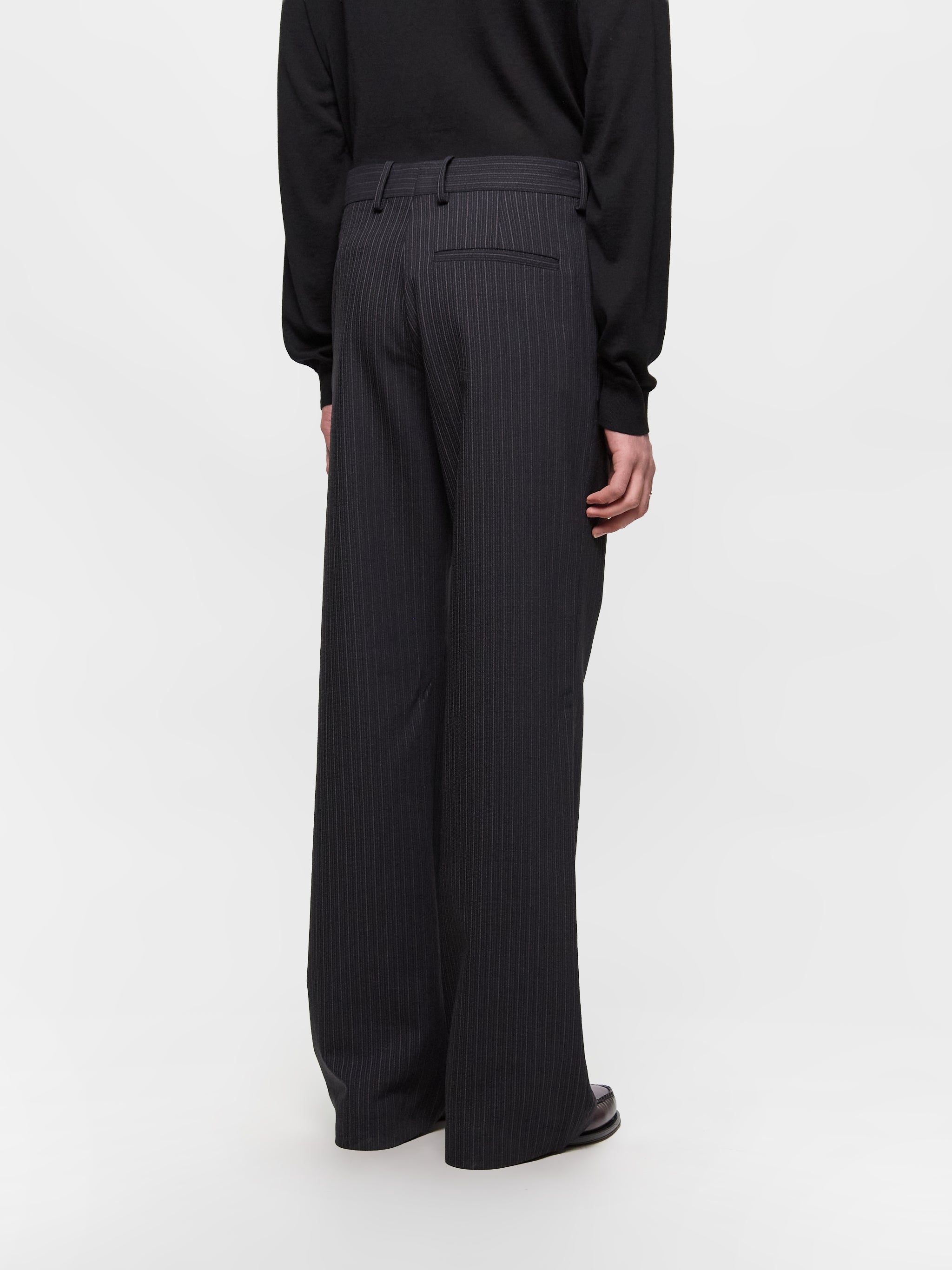 Wool Blend Trousers in Black