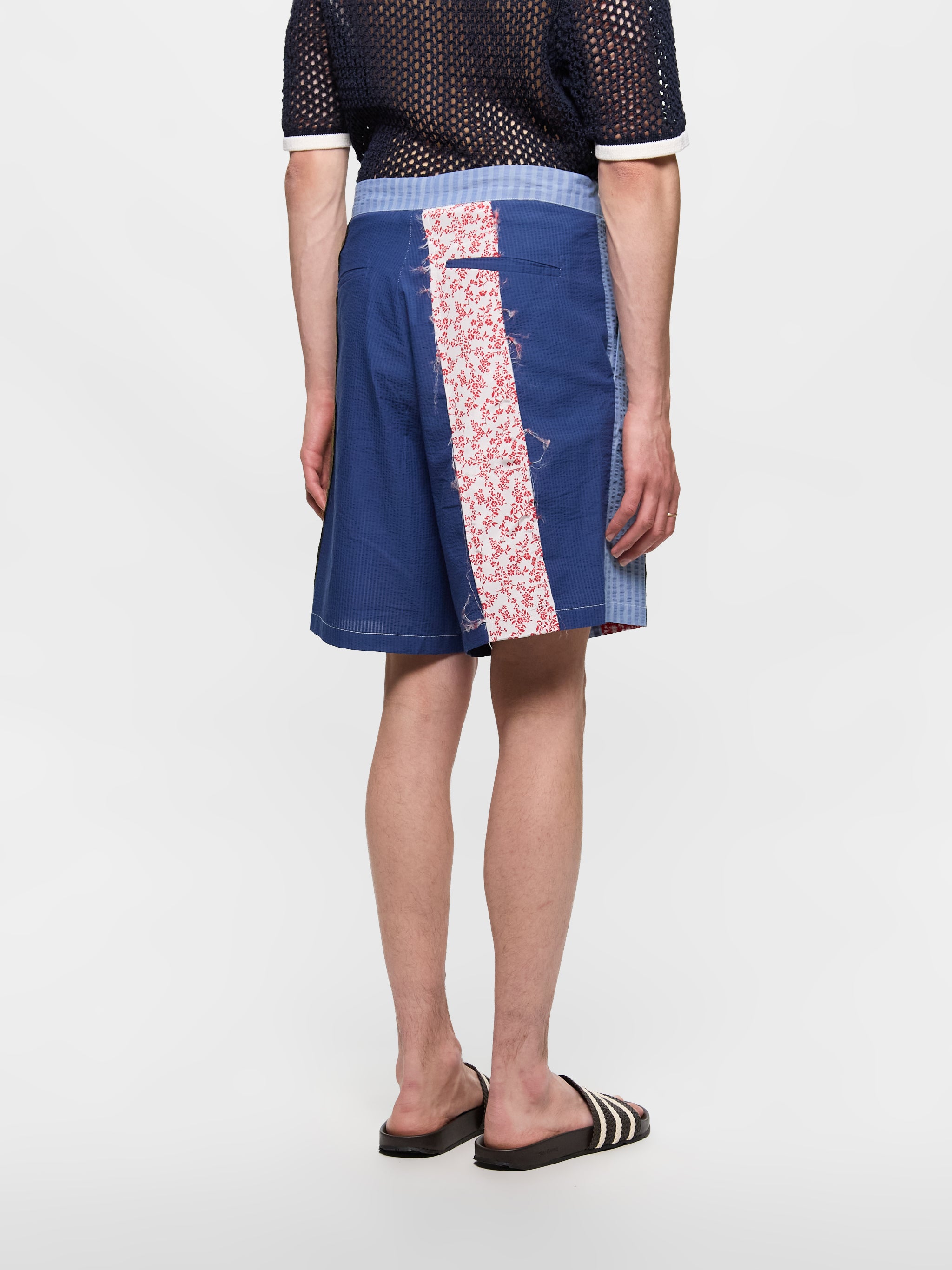 Patch & Slash Shorts in Blue & Multi