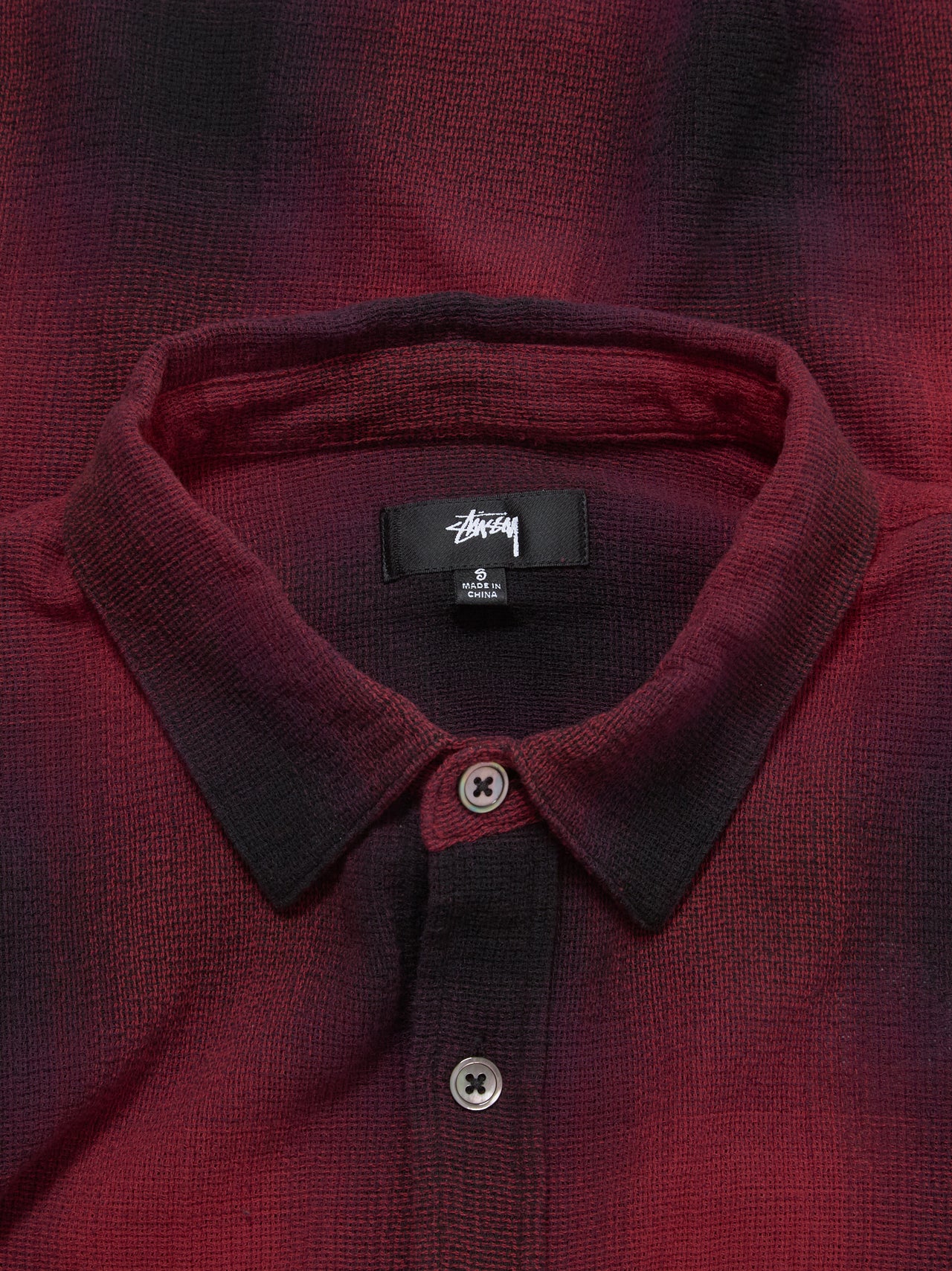 Loose Weave Plaid Shirt in Red