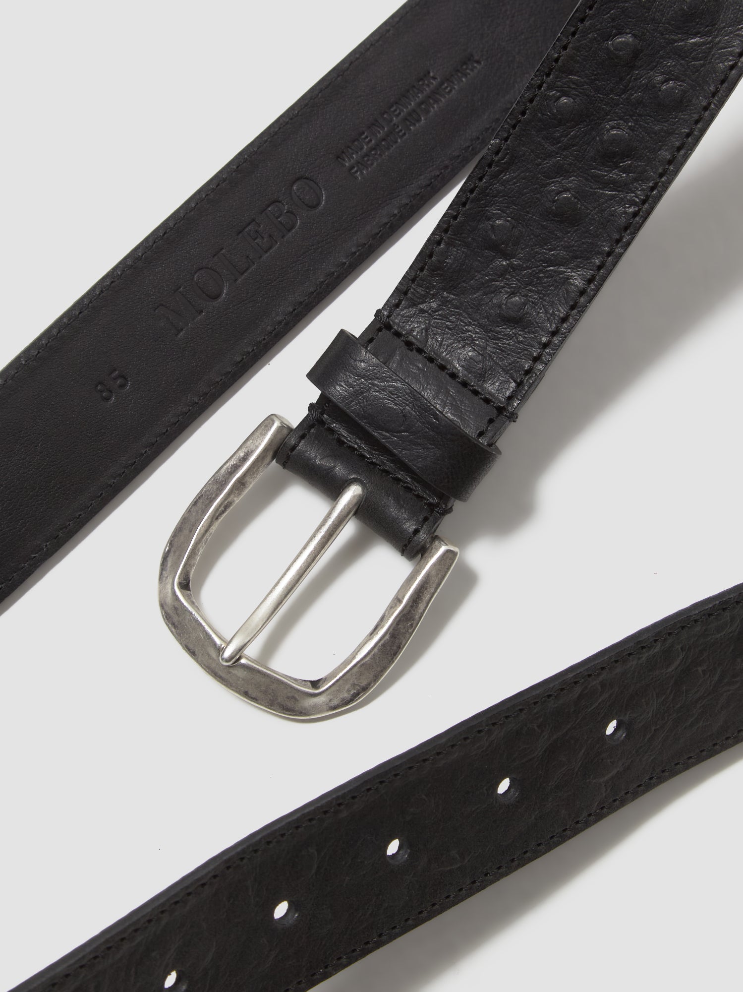 M2434 Ostrich Belt in Black