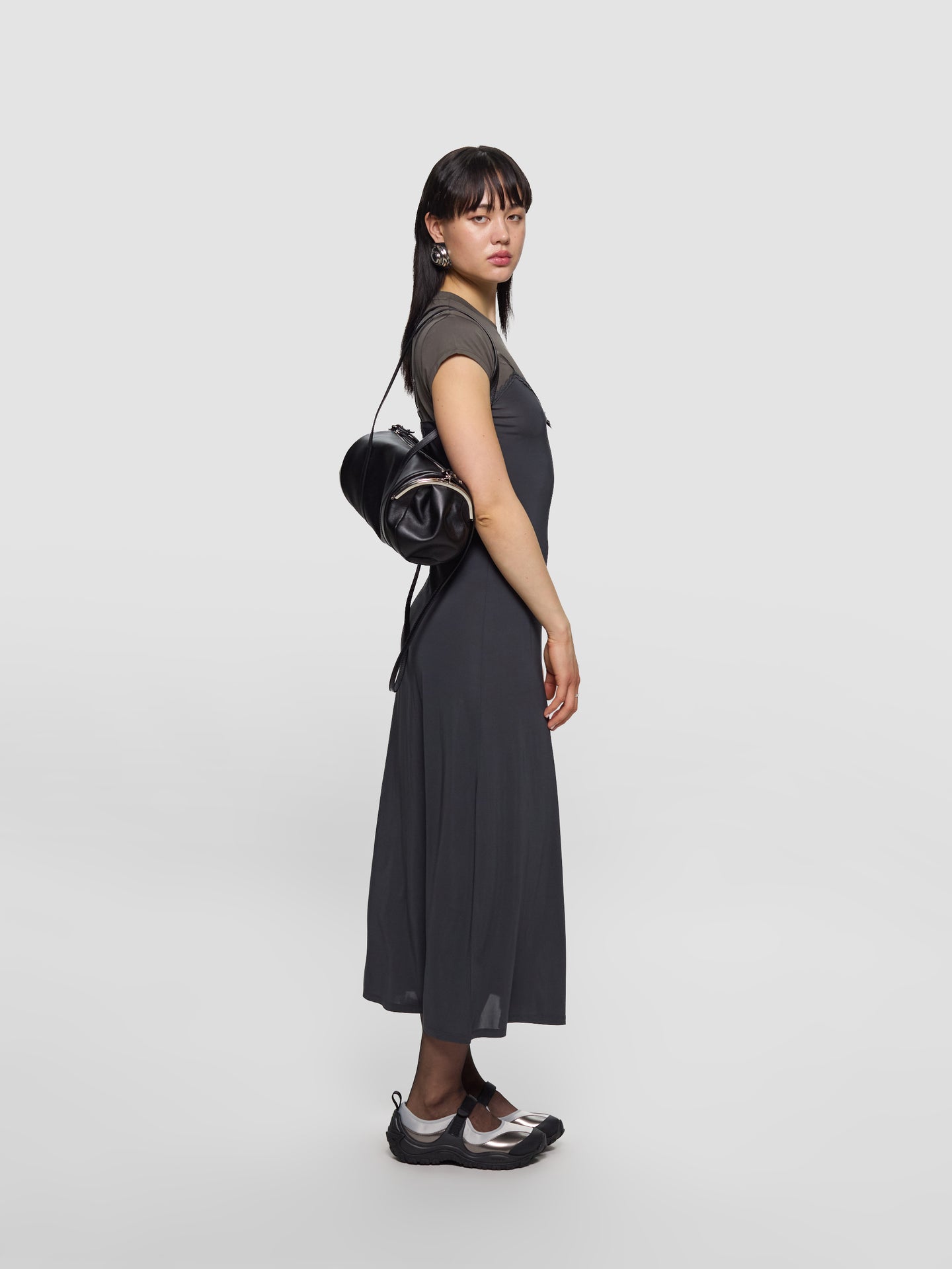 Double-Layer Dress in Grey & Anthracite