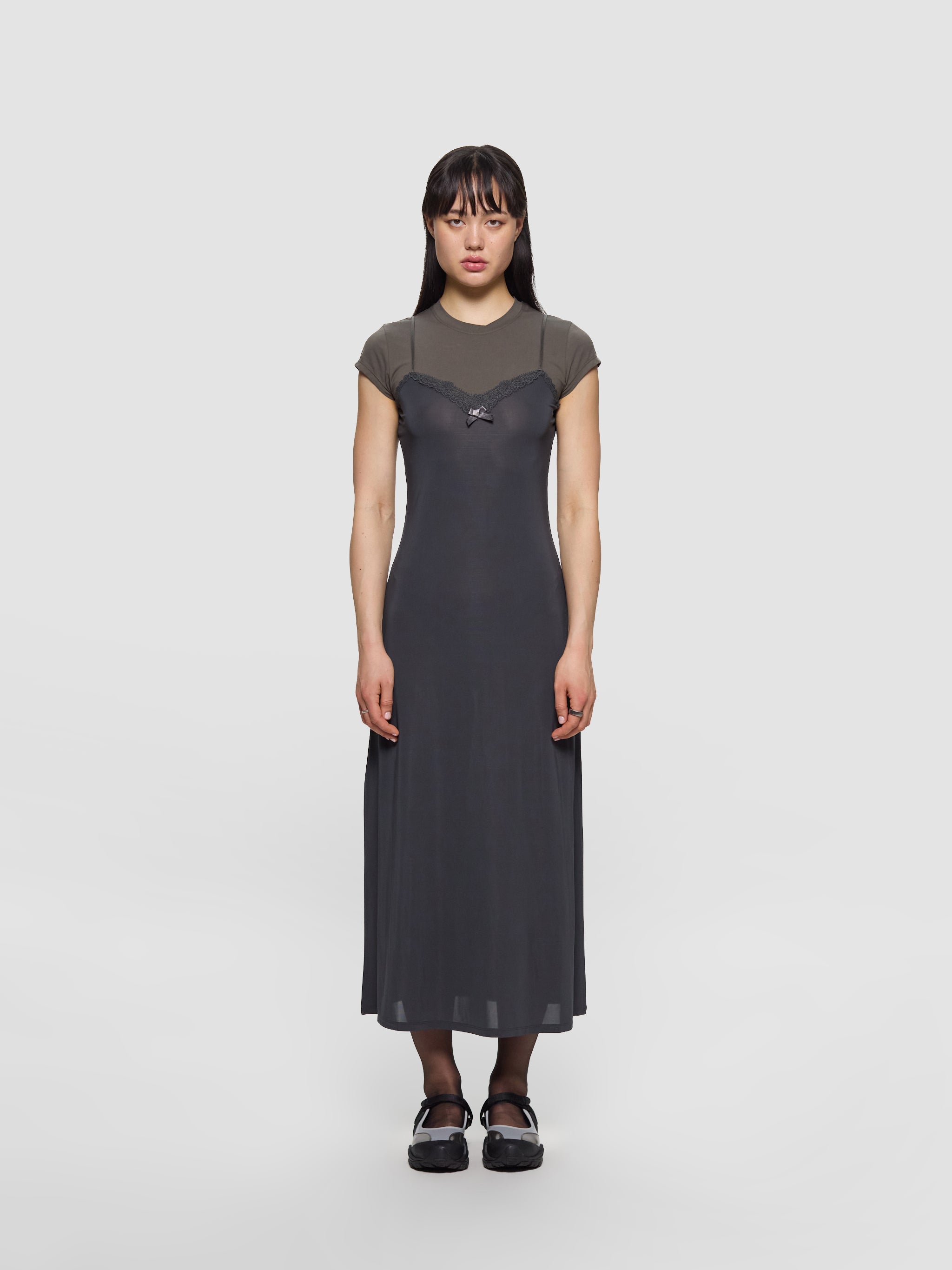 Double-Layer Dress in Grey & Anthracite