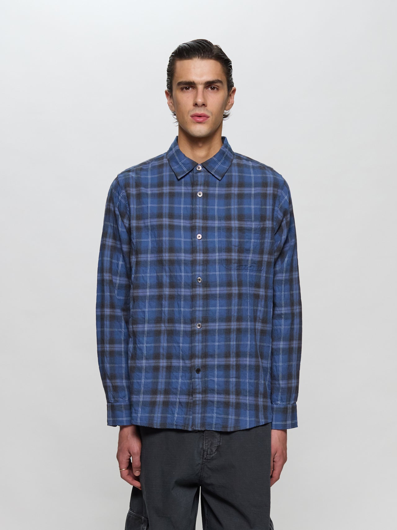 Beach Plaid Shirt in Blue