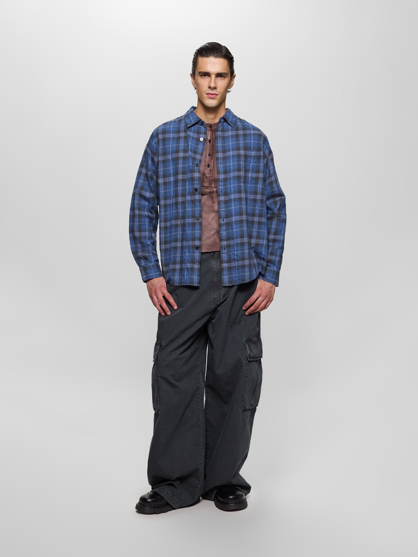 Beach Plaid Shirt in Blue