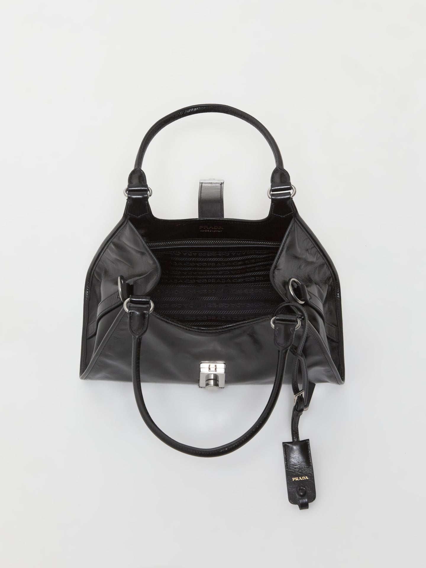 Medium Leather Tote Bag in Black