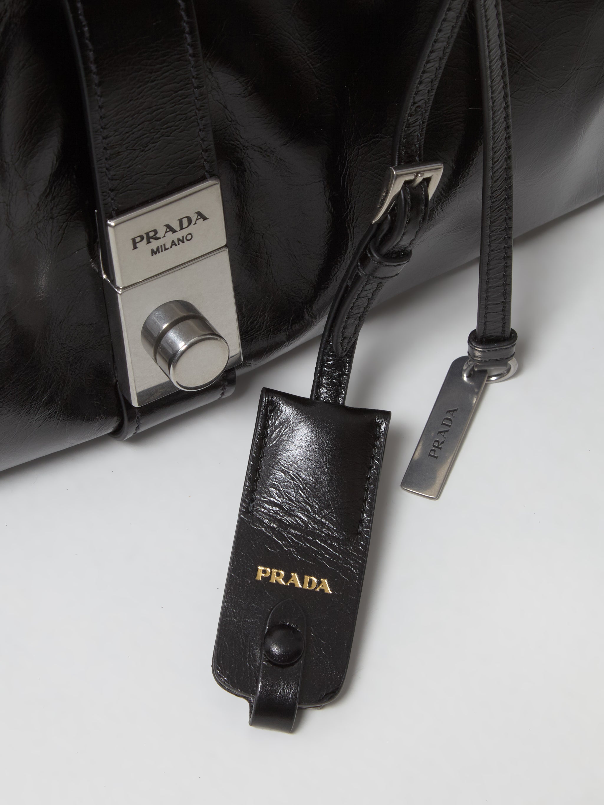 Medium Leather Tote Bag in Black