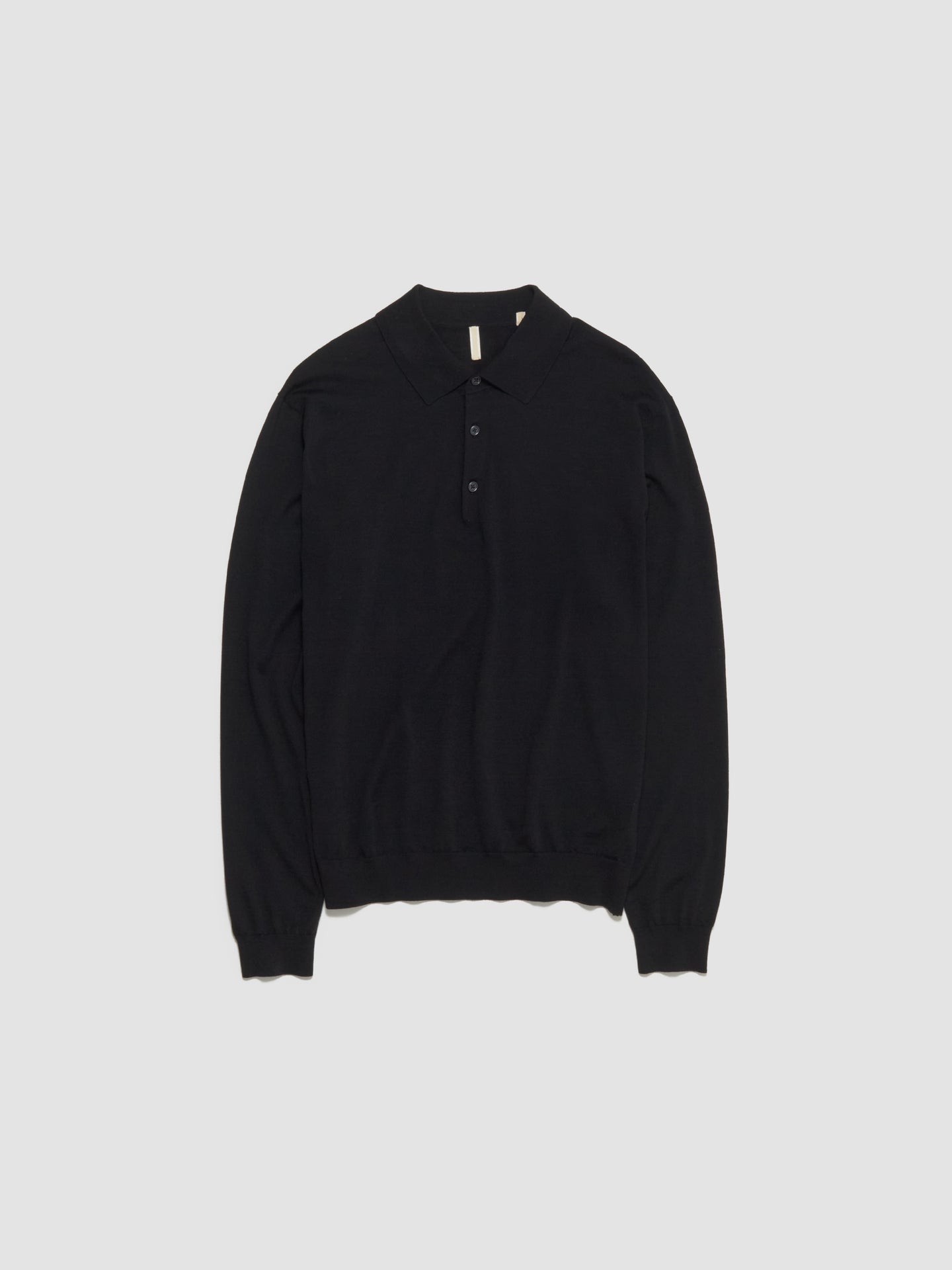 Merino Polo in Black