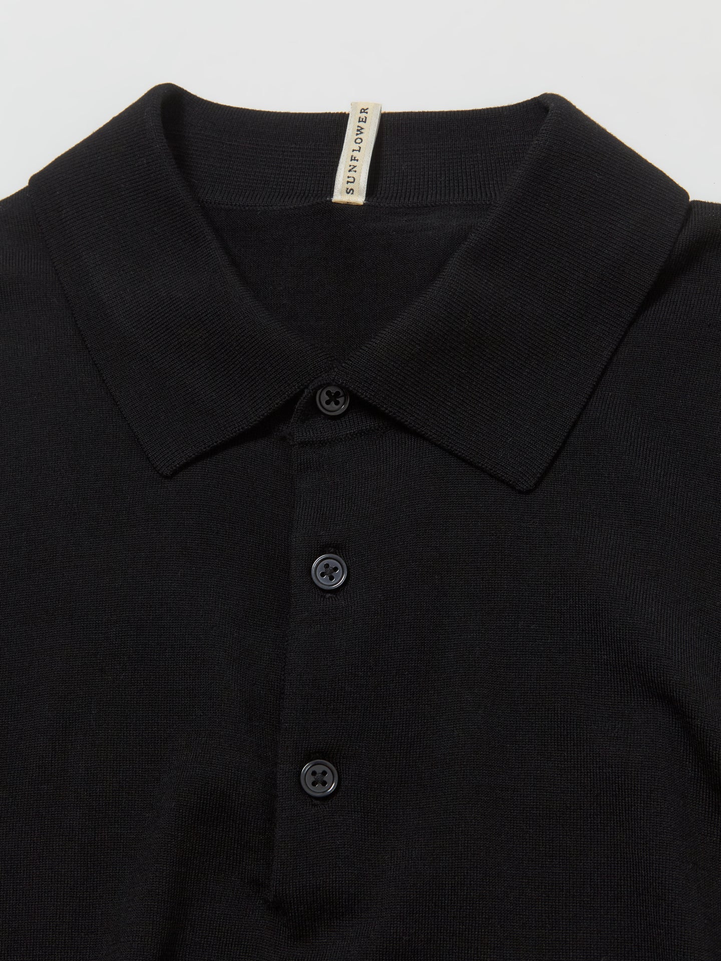 Merino Polo in Black