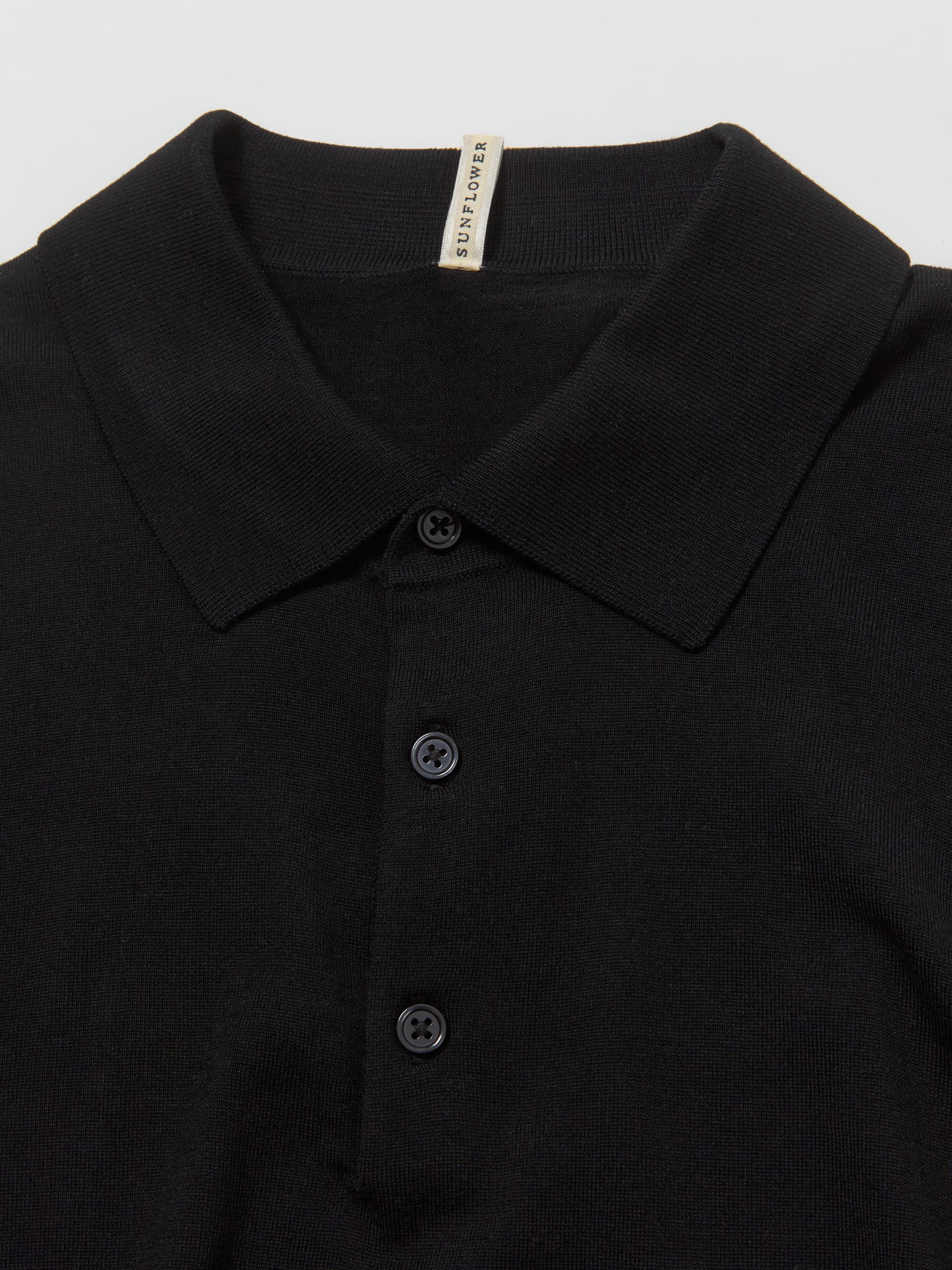 Merino Polo in Black