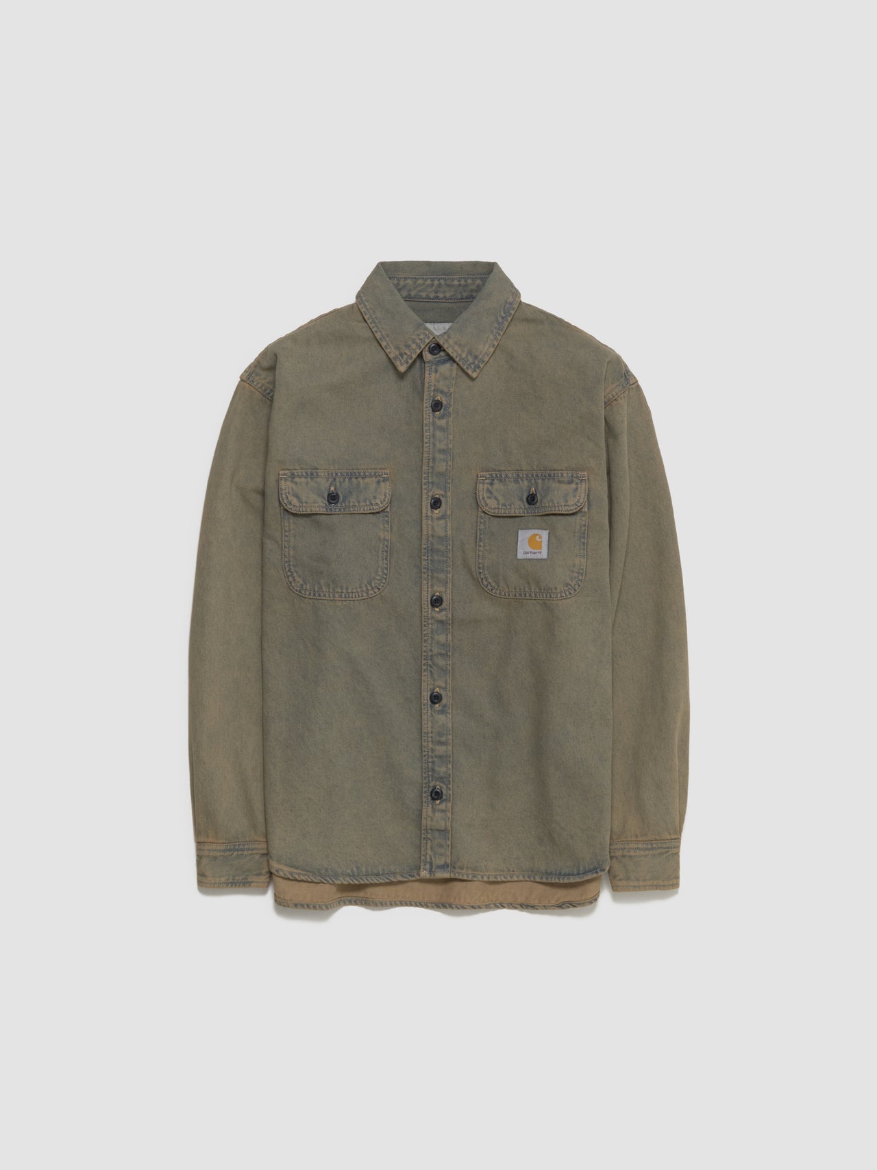 Tigan Shirt Jacket in Blue & Leather