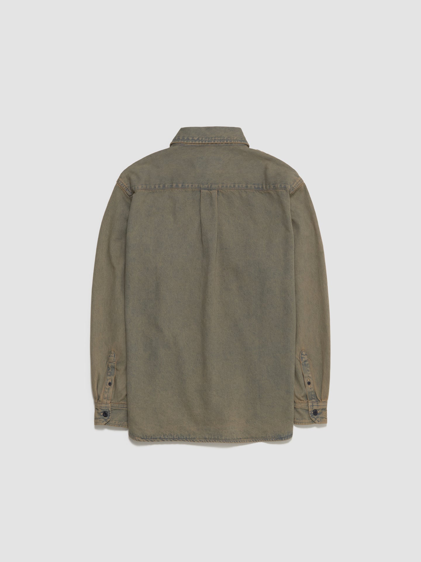 Tigan Shirt Jacket in Blue & Leather