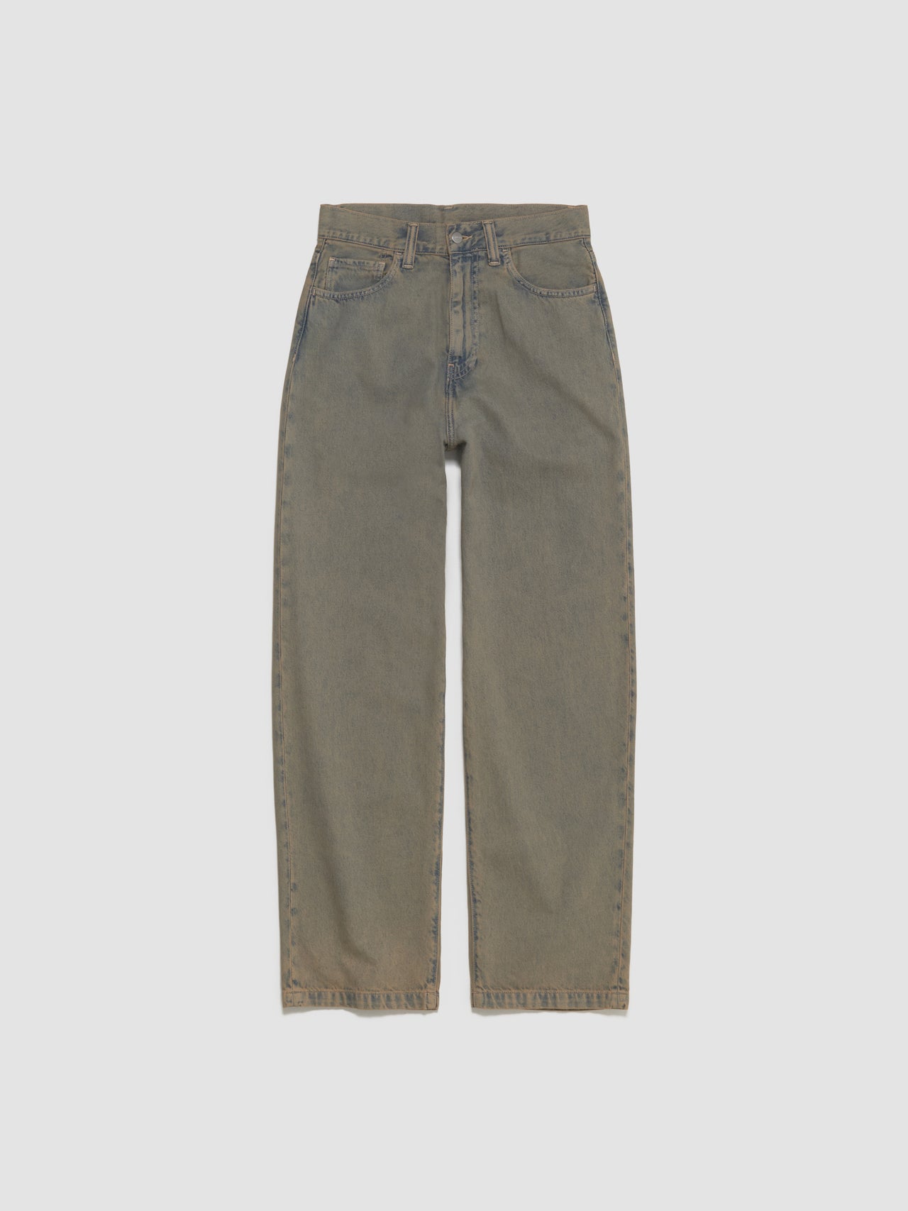 Landon Pants in Blue & Leather