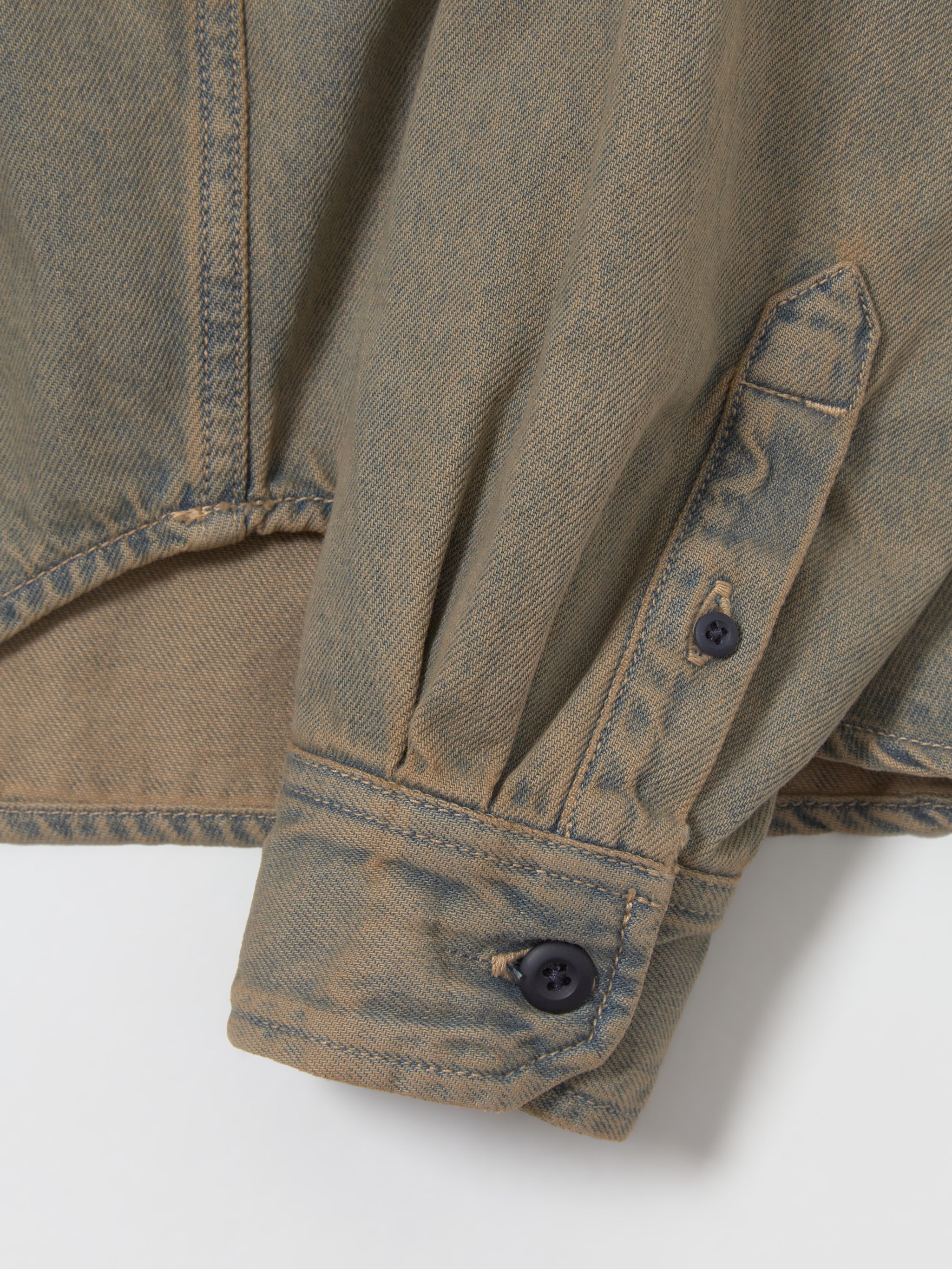 Tigan Shirt Jacket in Blue & Leather