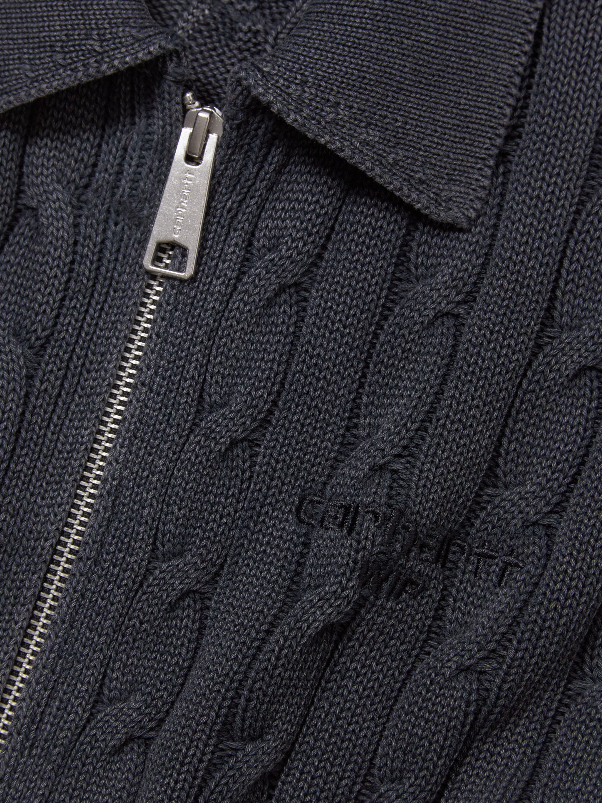 Women's Carter Sweater Jacket in Black Garment Dyed