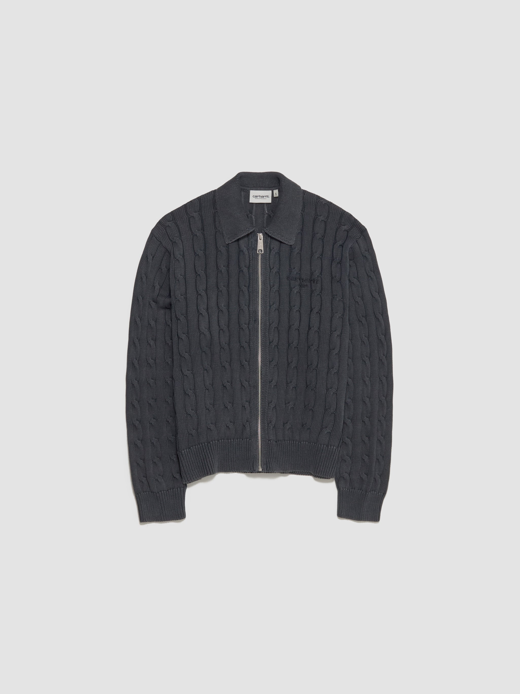 Women's Carter Sweater Jacket in Black Garment Dyed