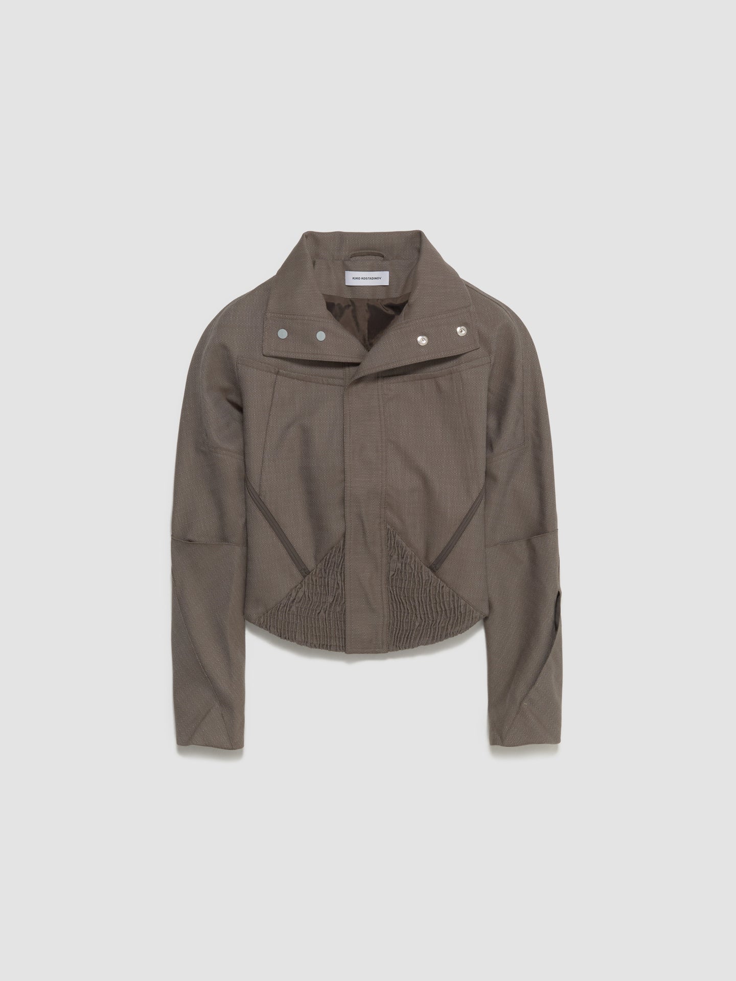 Zafar Cropped Jacket in Brown Oak
