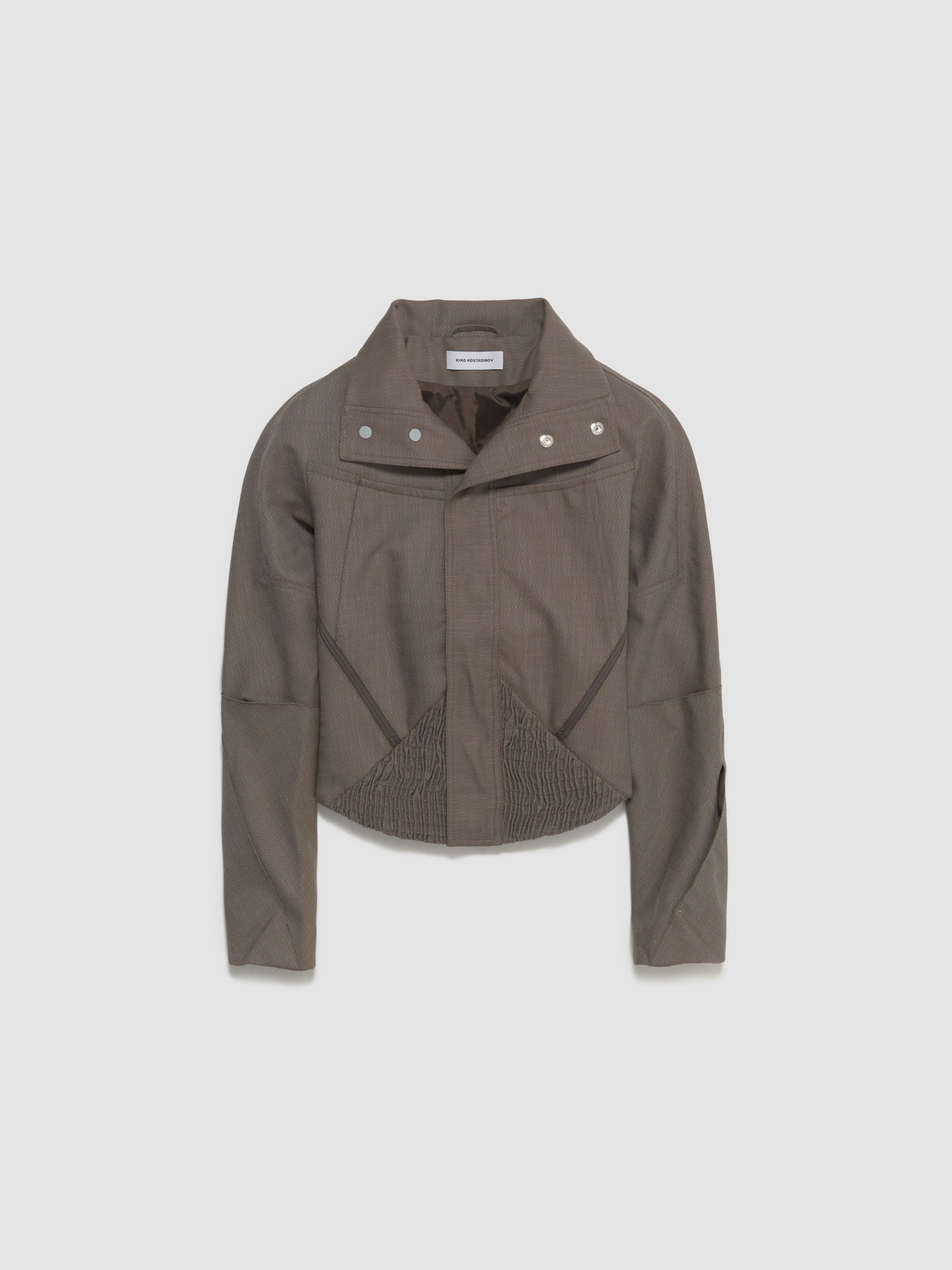 Zafar Cropped Jacket in Brown Oak