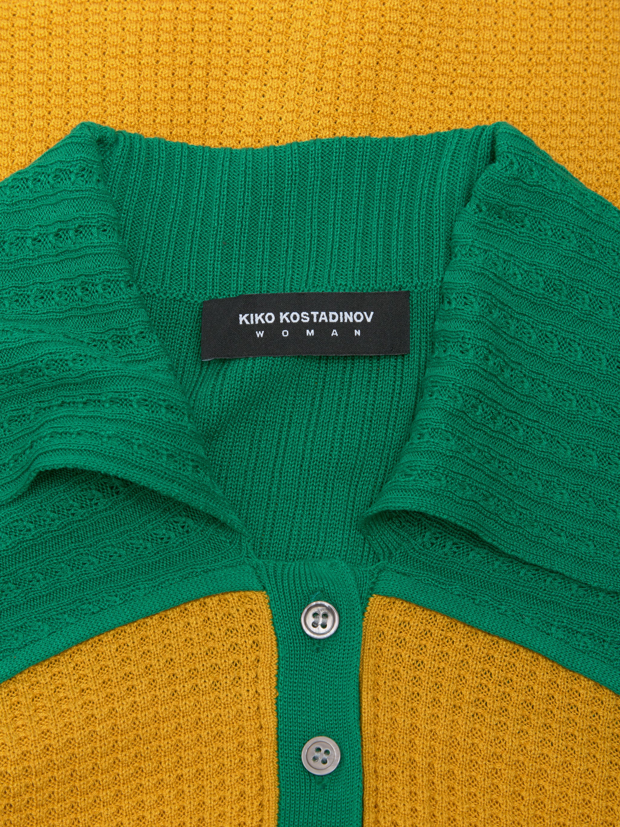 Rover Knit Cardigan in Sunflower Yellow & Green