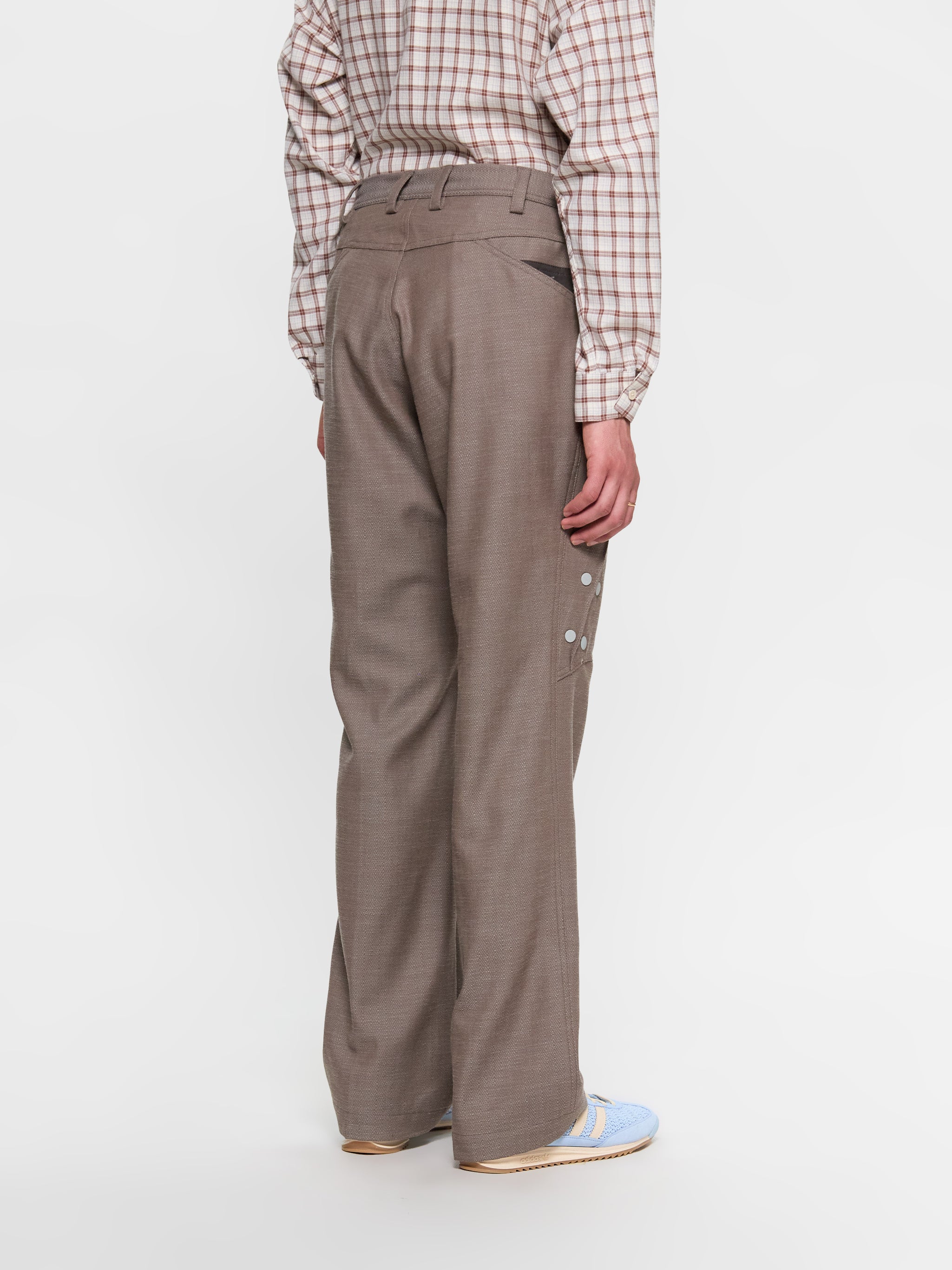 Inex Snap Trousers in Brown Oak & Java Brown