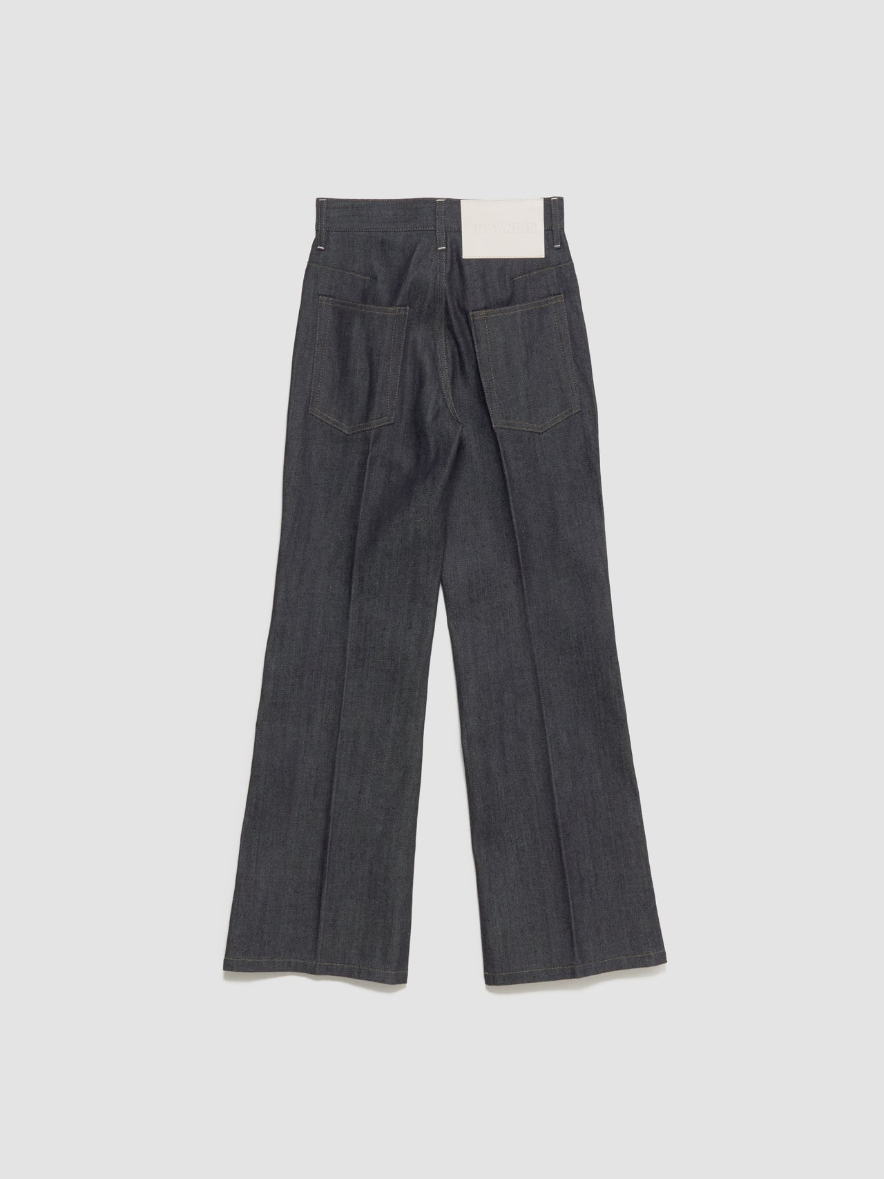 Flared Denim Trousers in Deft Blue