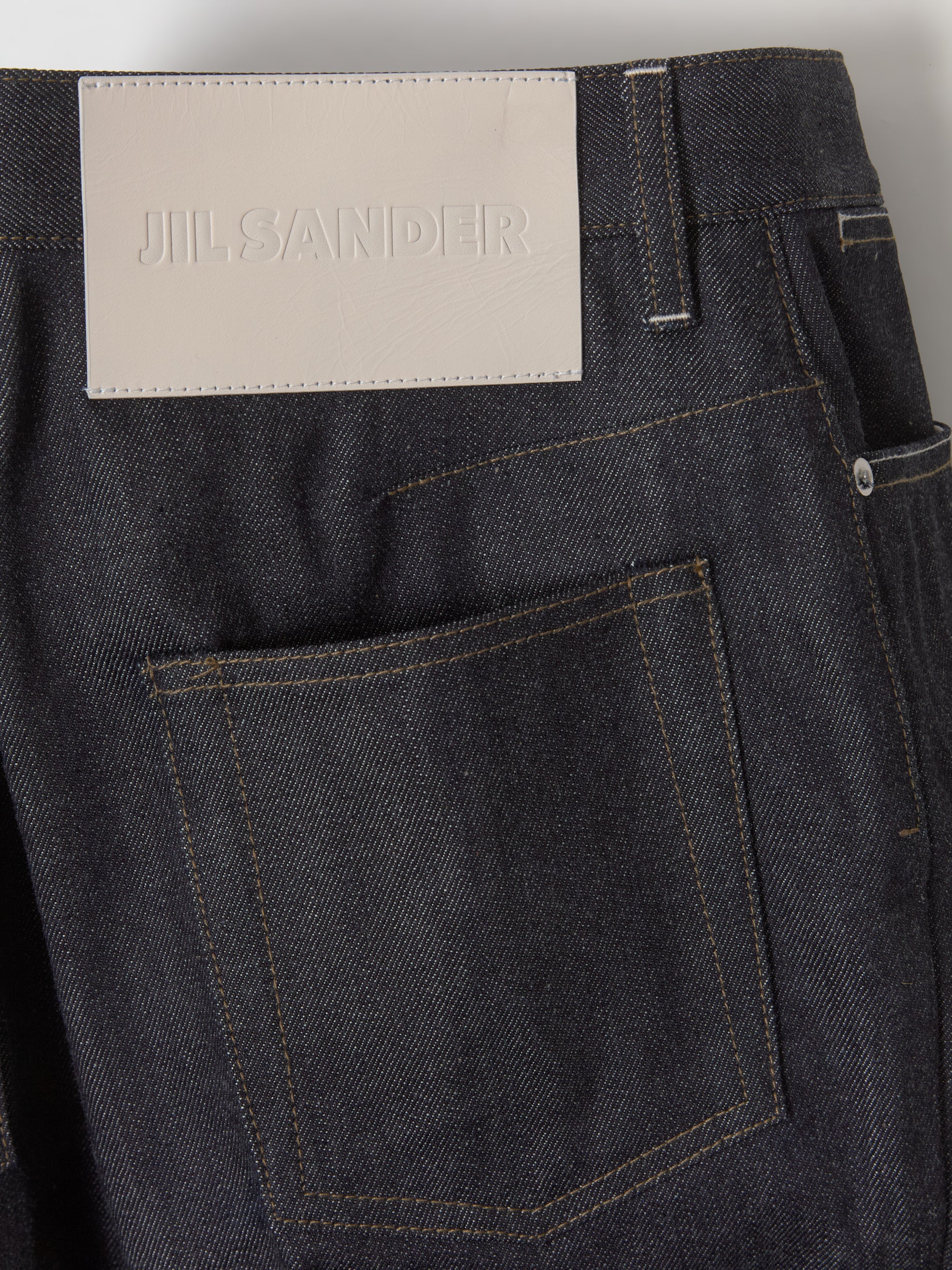 Flared Denim Trousers in Deft Blue