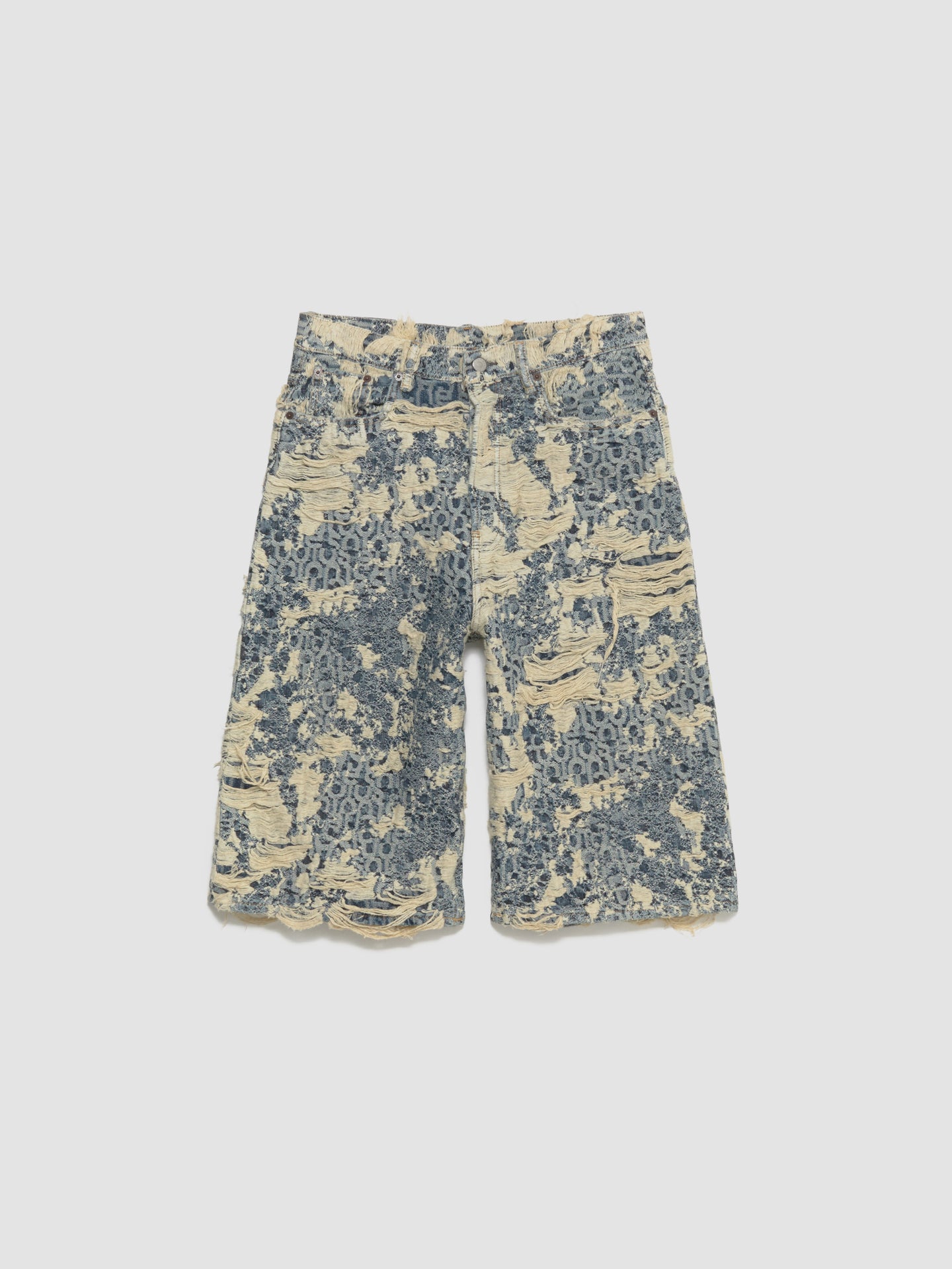 Loose Fit Denim Shorts in Mid Blue