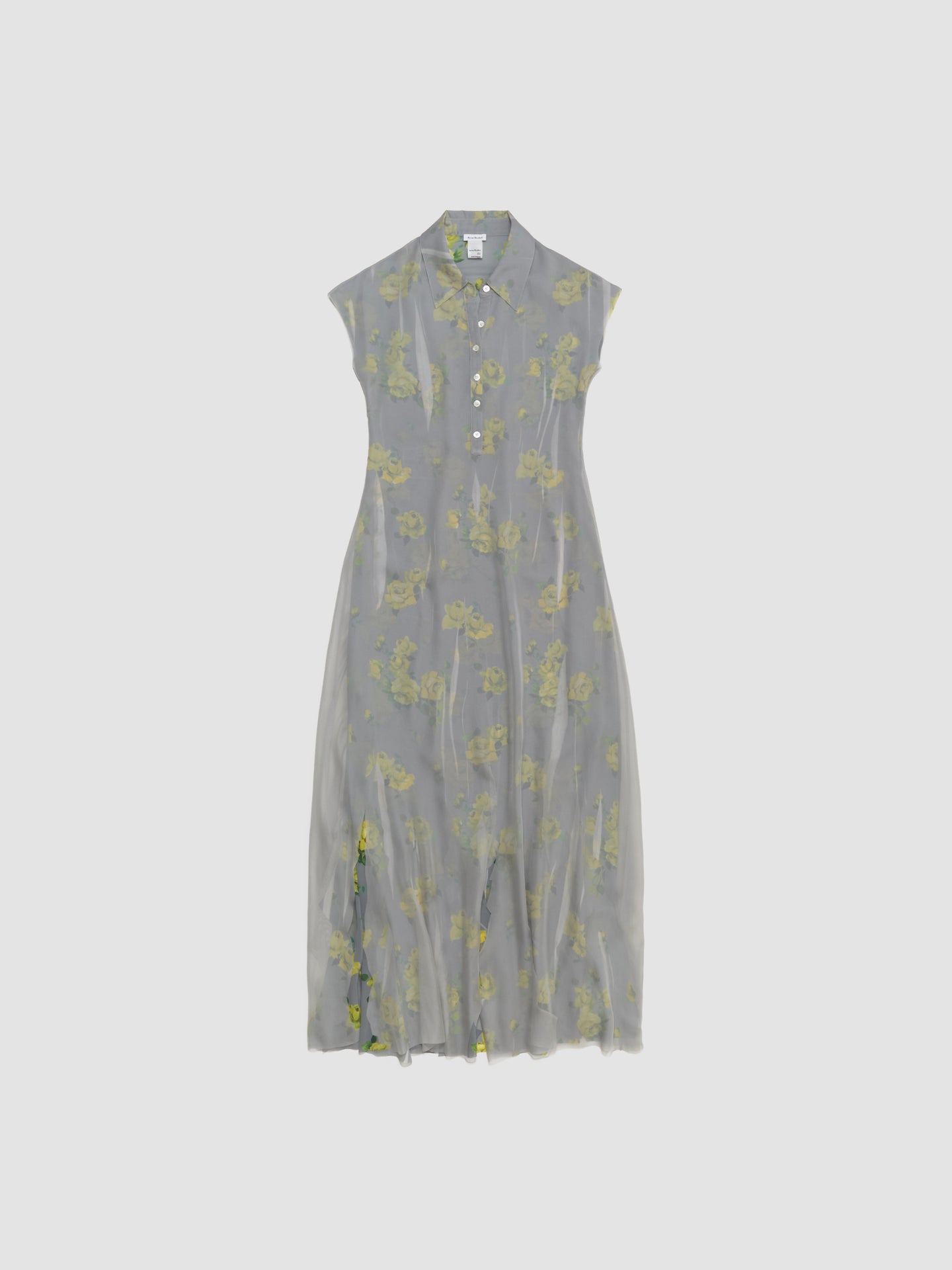 Maxi Dress in Yellow & Grey
