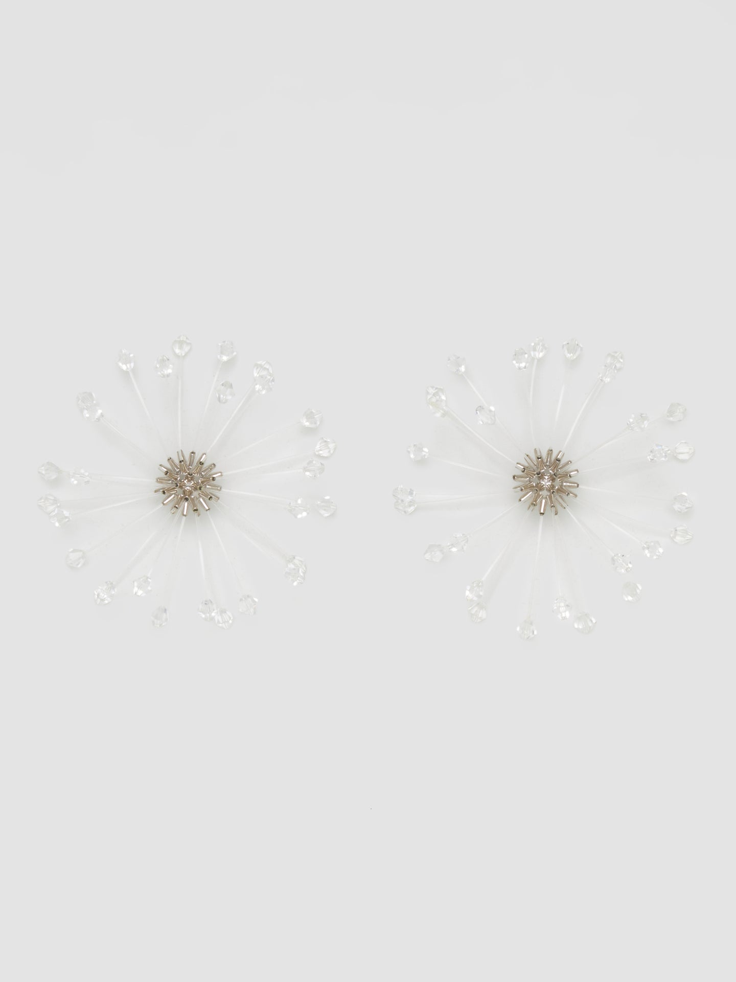 Crystal Ball Earrings in Silver