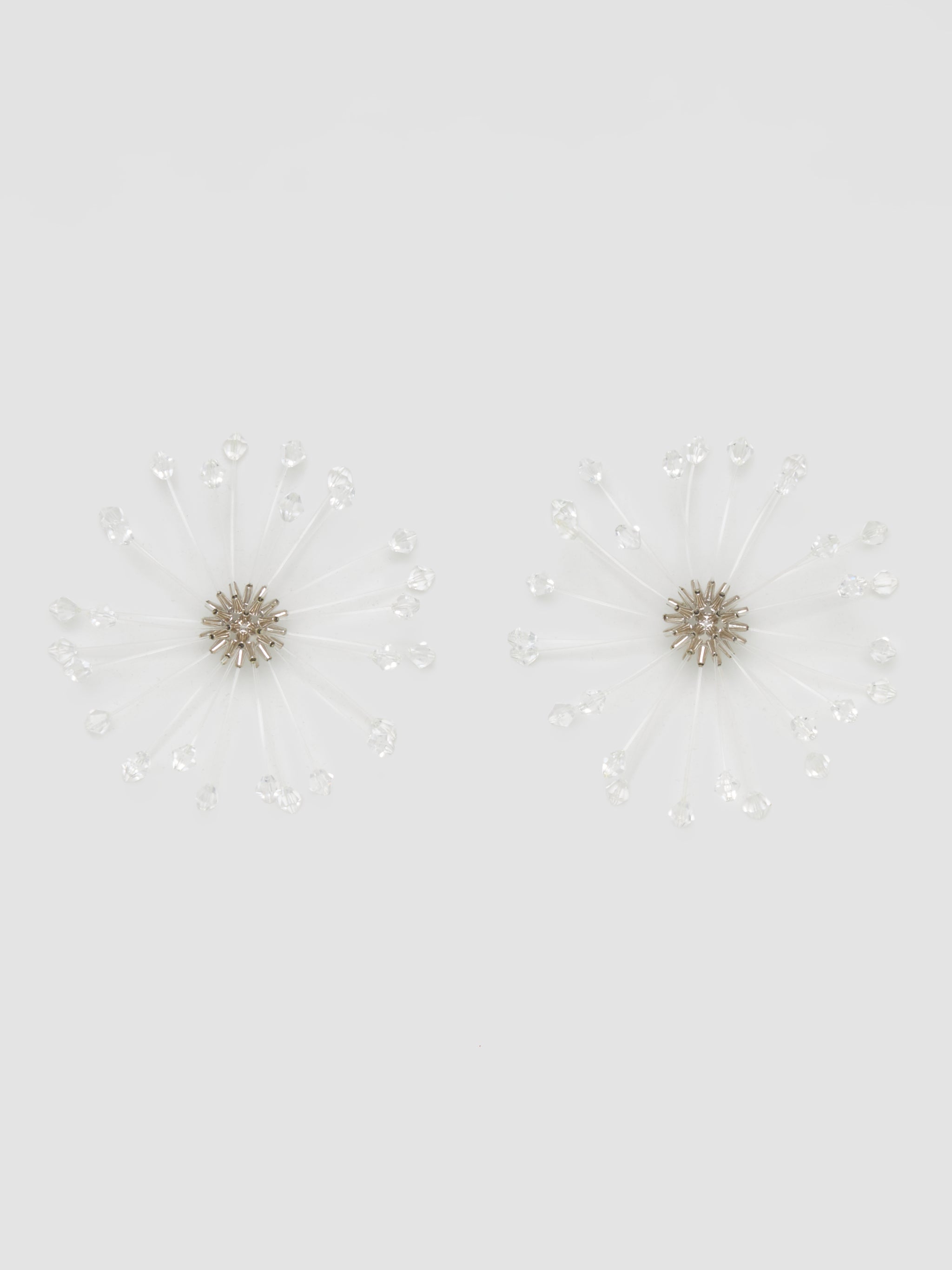 Crystal Ball Earrings in Silver