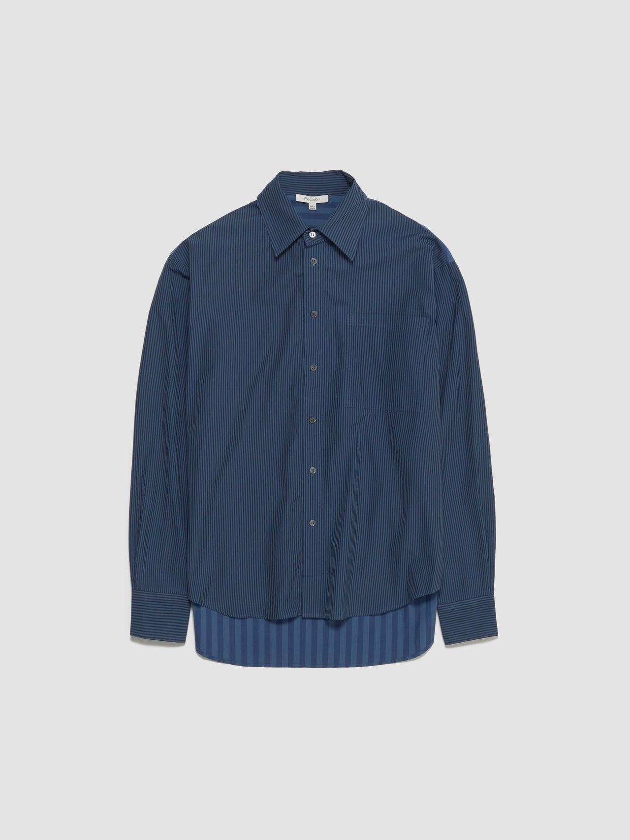 Patchwork Striped Shirt in Navy