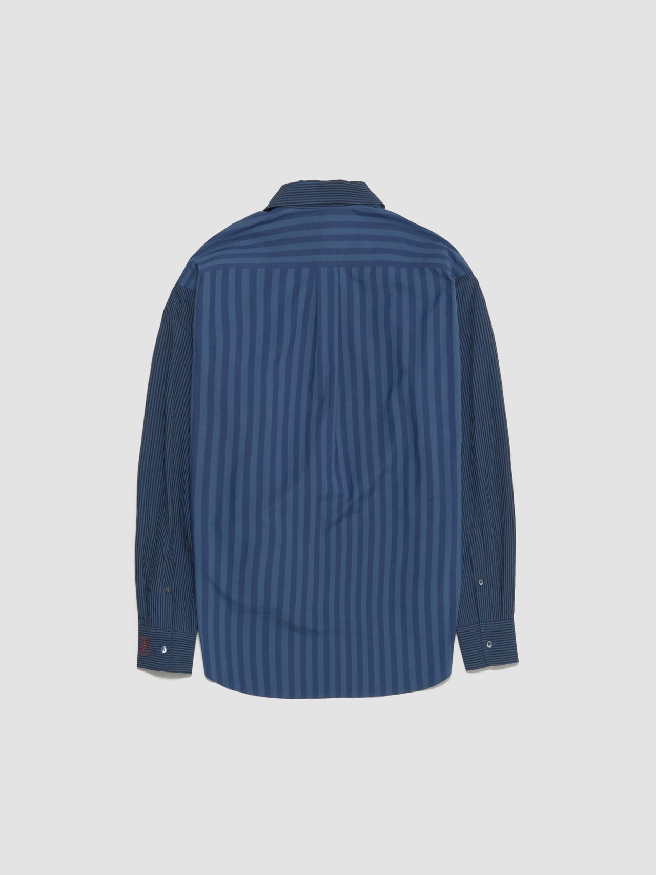 Patchwork Striped Shirt in Navy