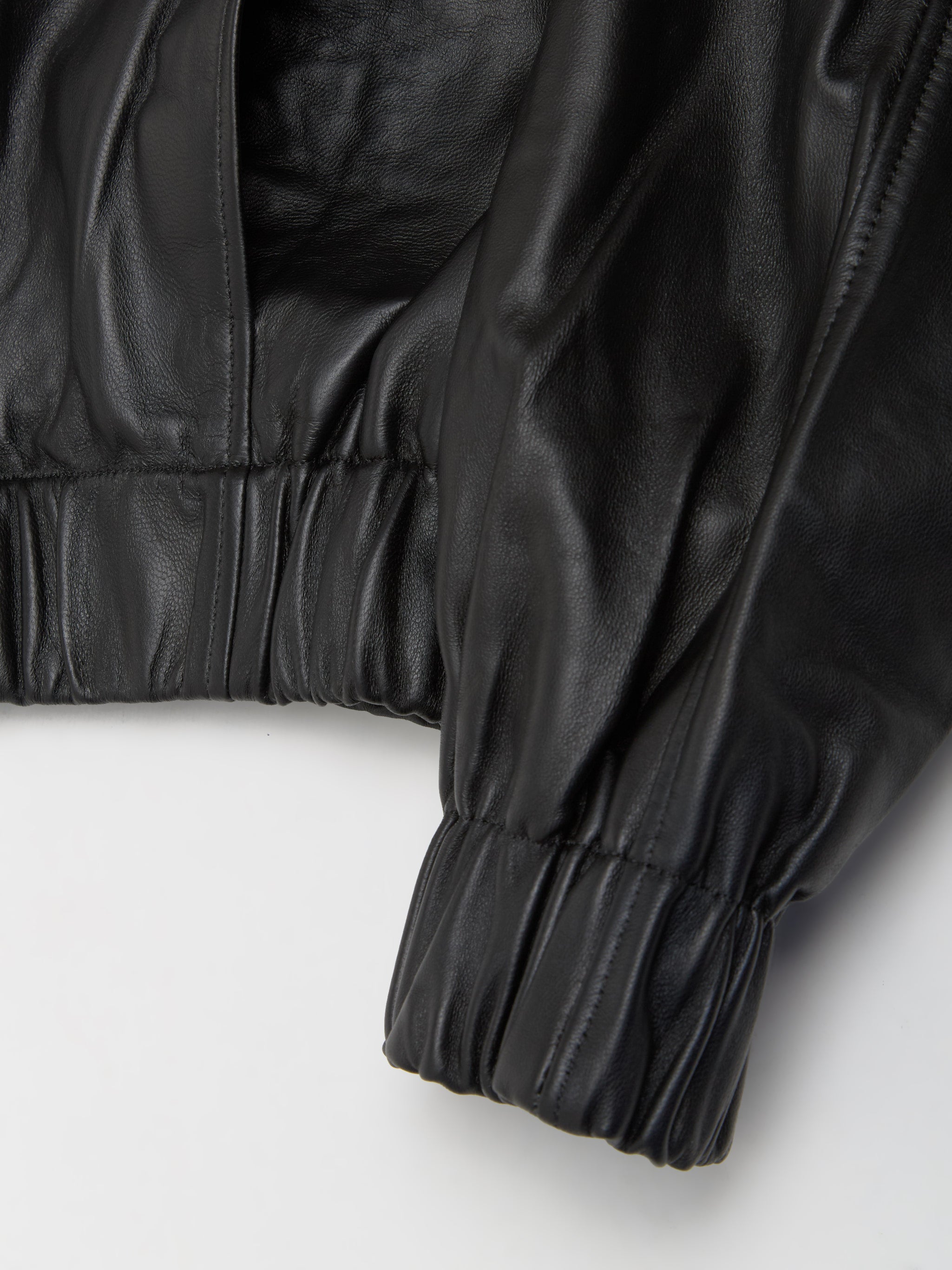 Oversized Collar Bomber Jacket in Black