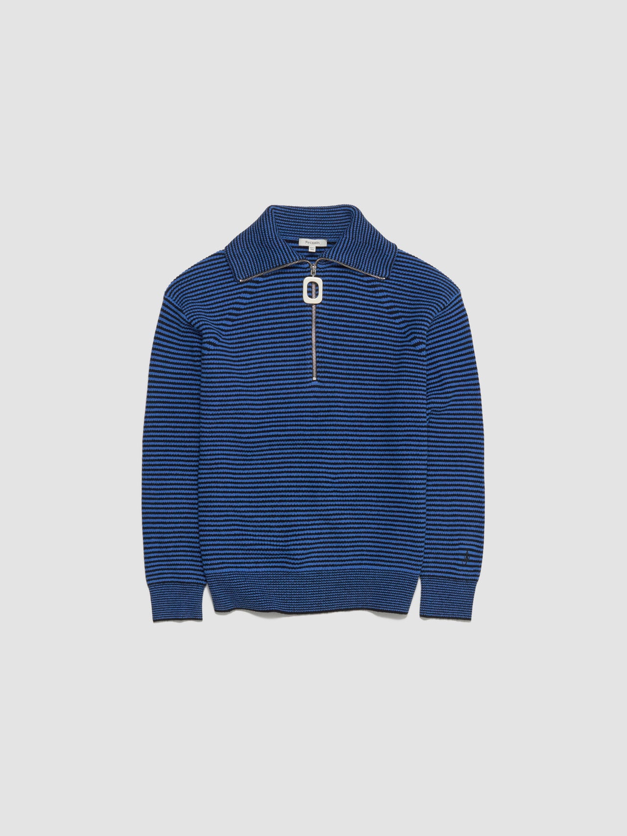 Half Zip Jumper in Blue & Black