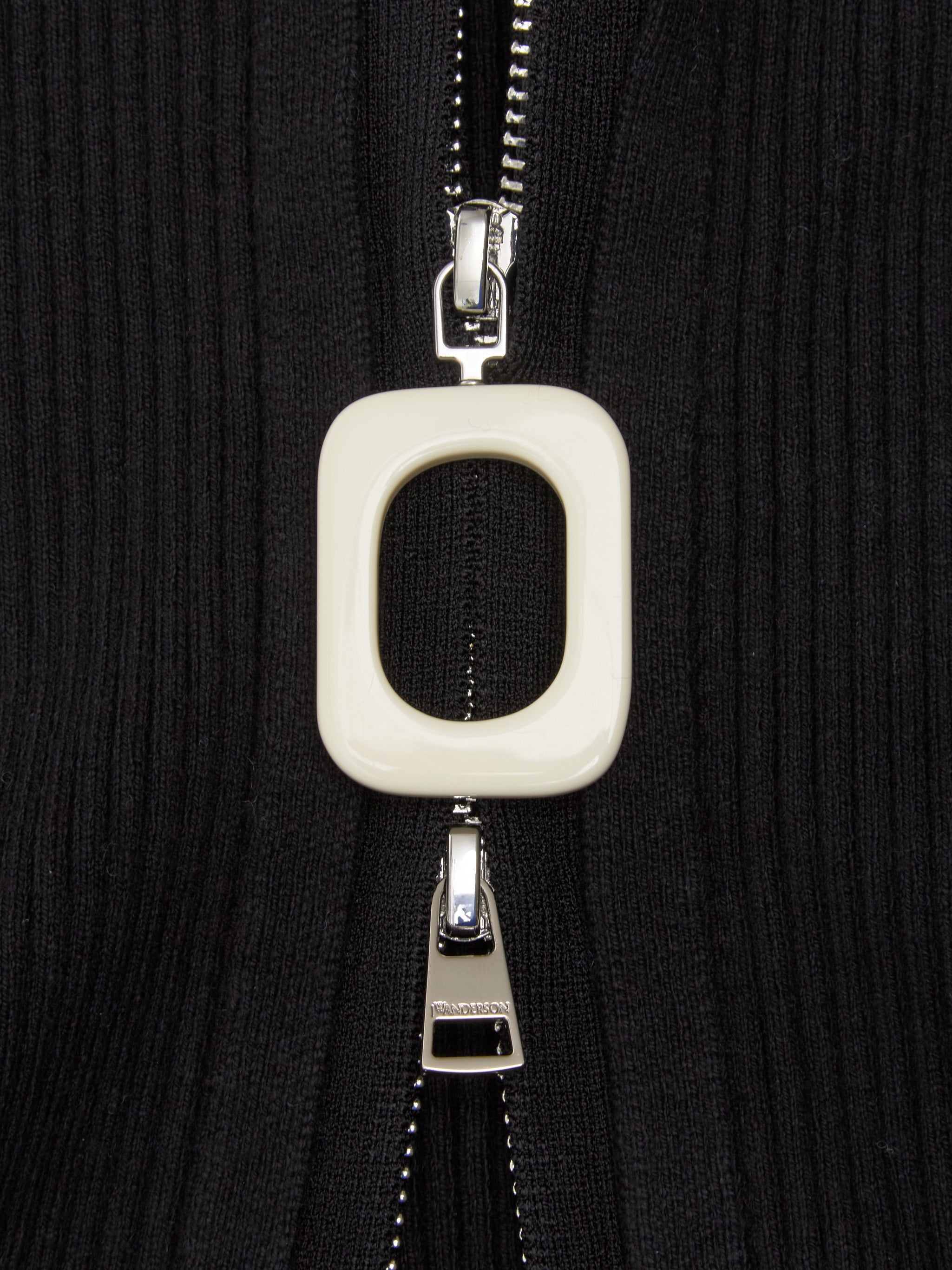 Fitted Zip Up Cardigan in Black