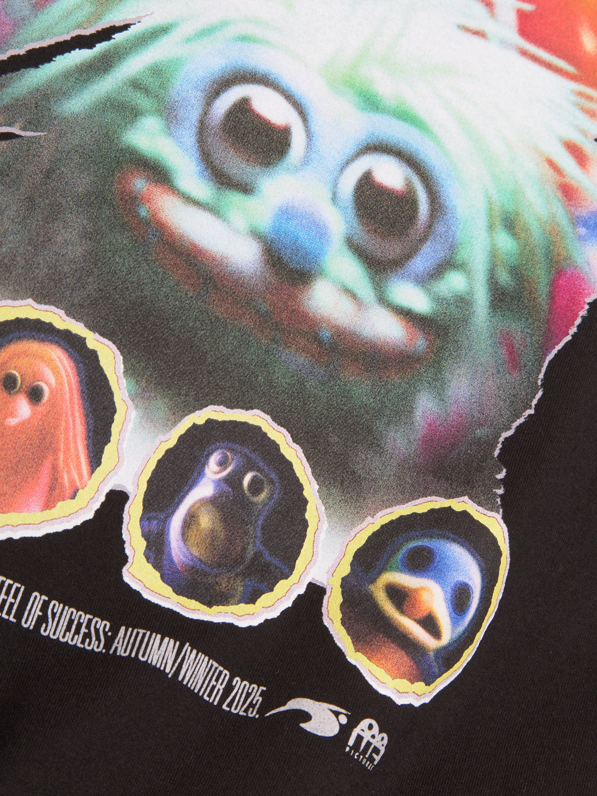 Funnel Neck Long Sleeve T-Shirt in Black