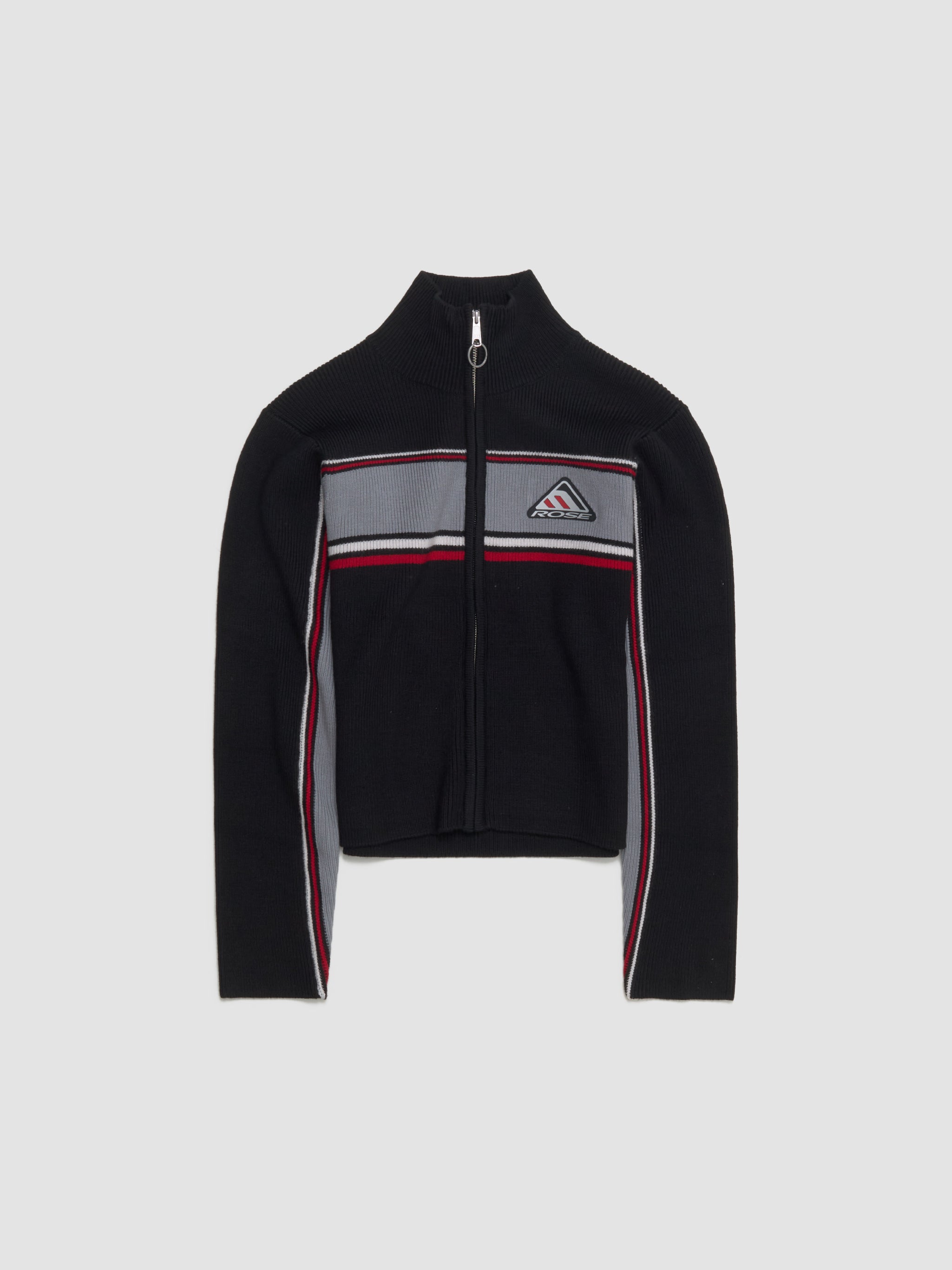 Hybrid Track Zip Cardigan in Black & Grey