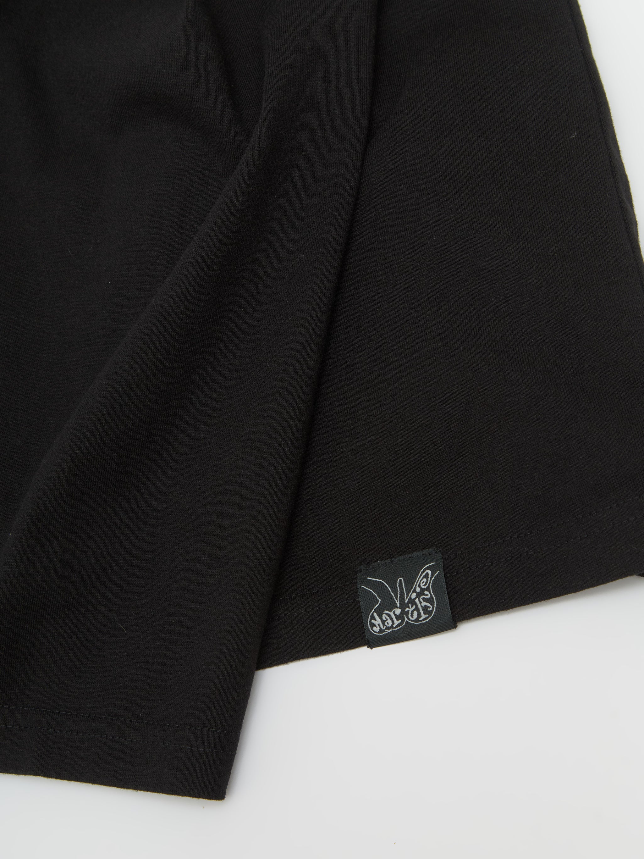 Funnel Neck Long Sleeve T-Shirt in Black