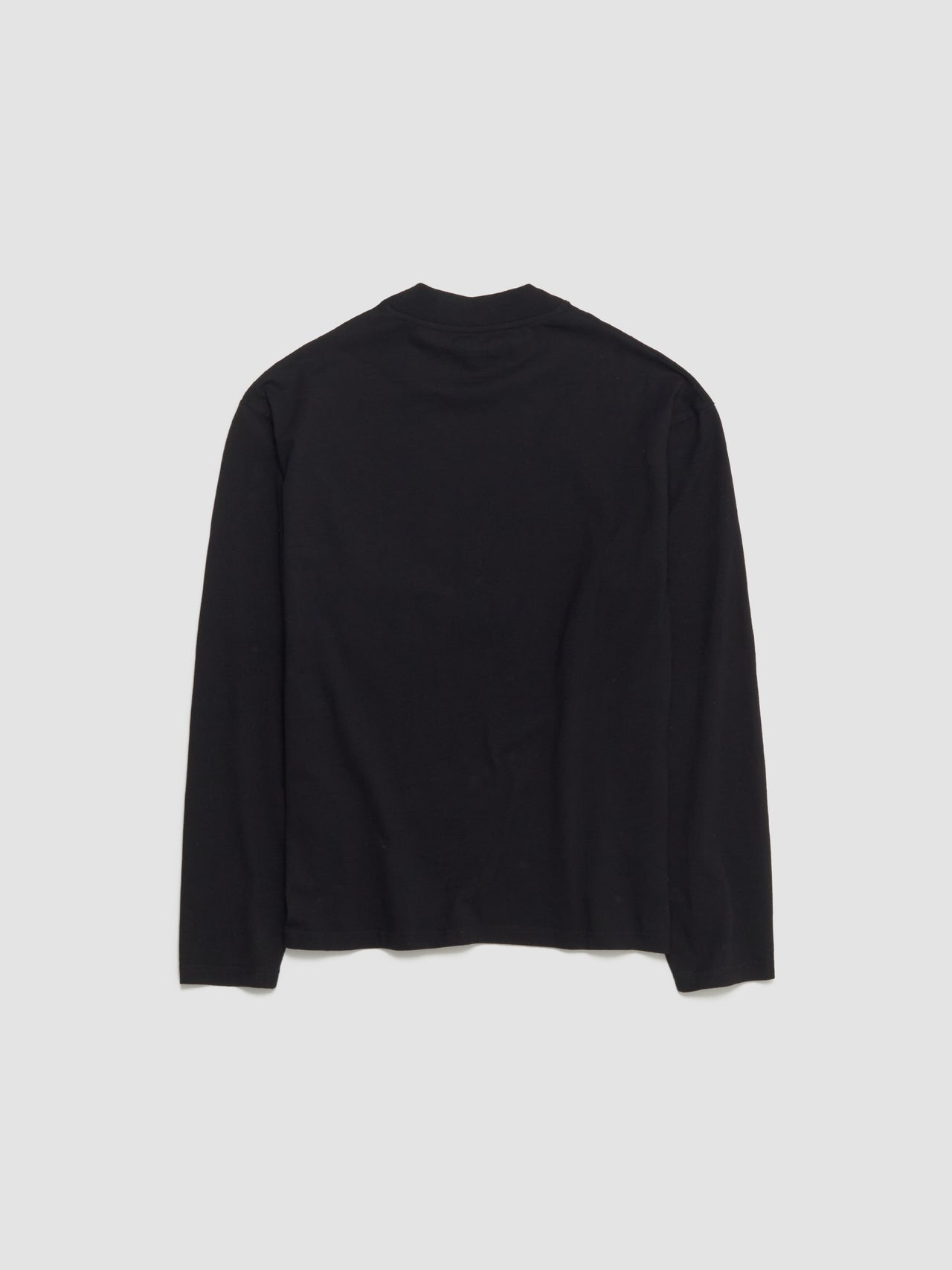 Funnel Neck Long Sleeve T-Shirt in Black