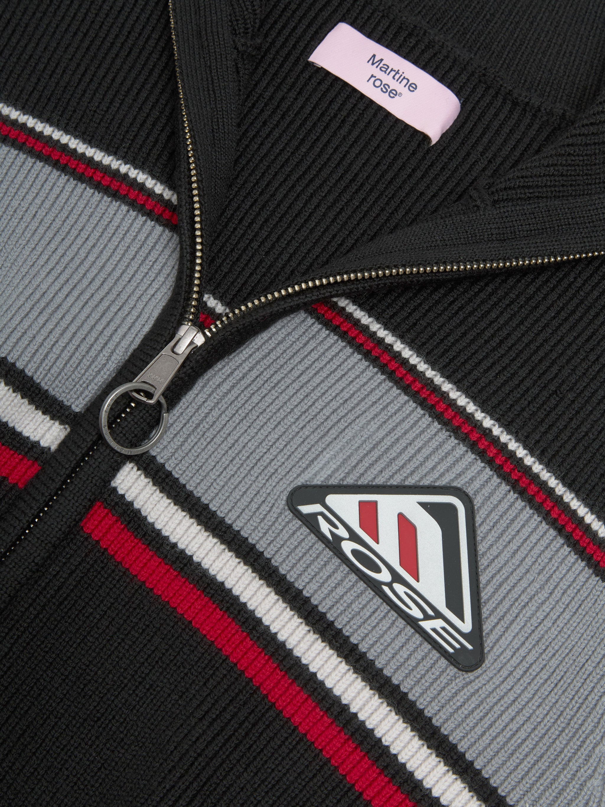 Hybrid Track Zip Cardigan in Black & Grey