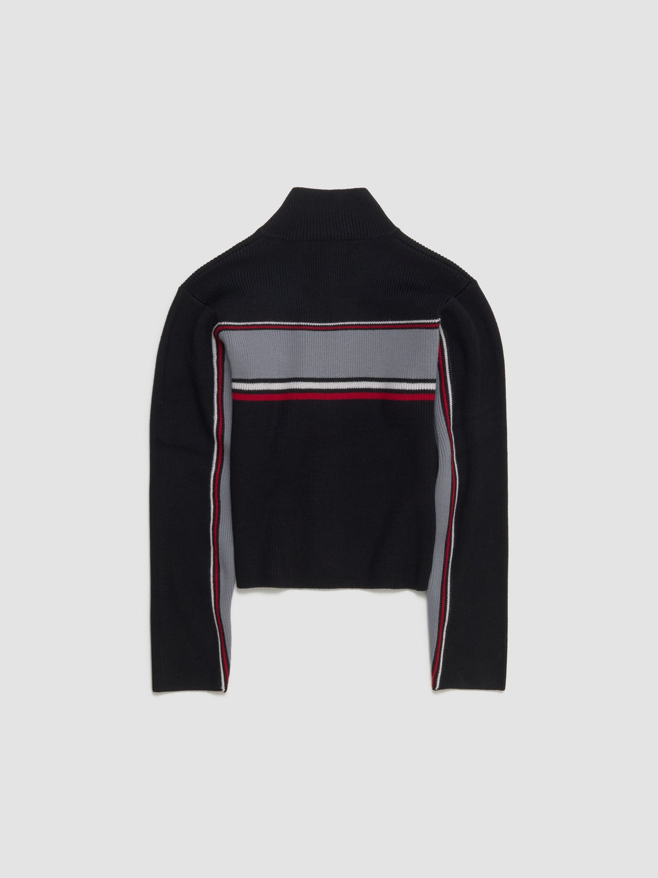 Hybrid Track Zip Cardigan in Black & Grey