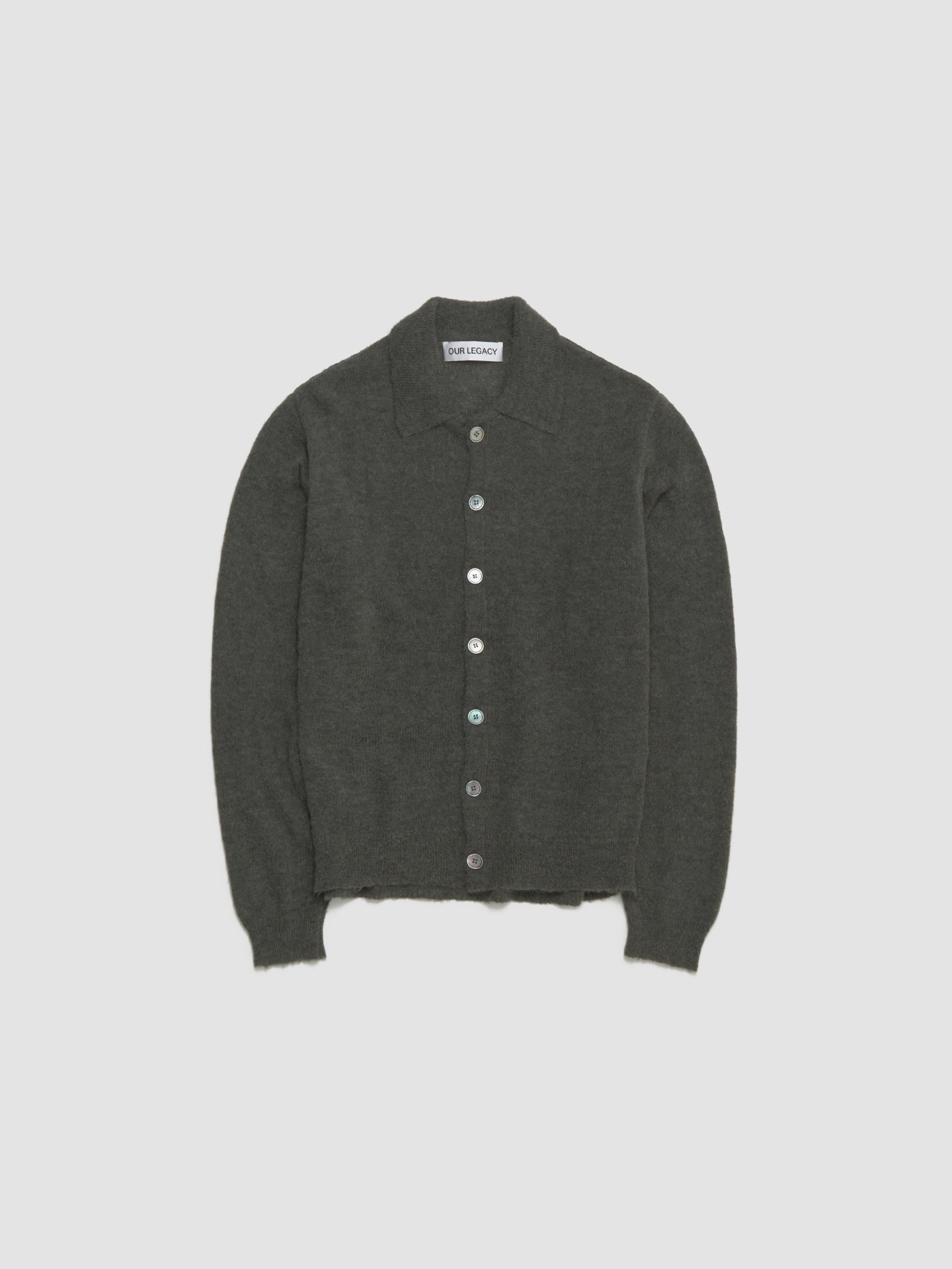 Evening Polo in Moss Green Fuzzy Alpaca