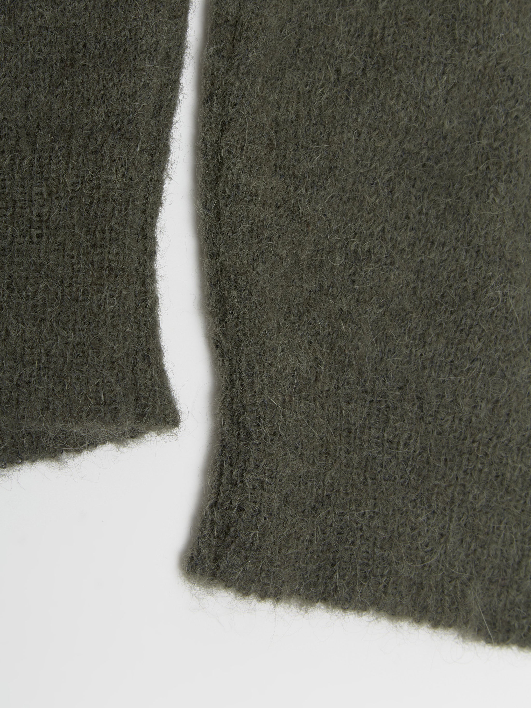 Evening Polo in Moss Green Fuzzy Alpaca