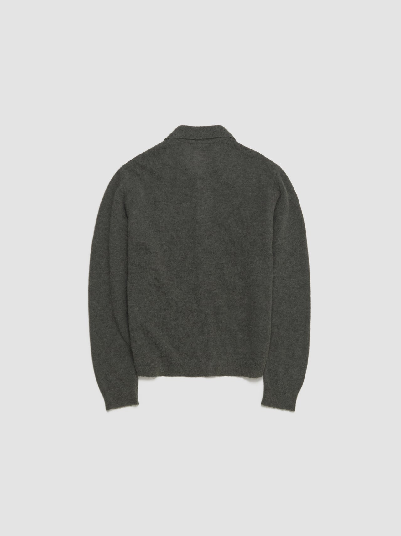 Evening Polo in Moss Green Fuzzy Alpaca